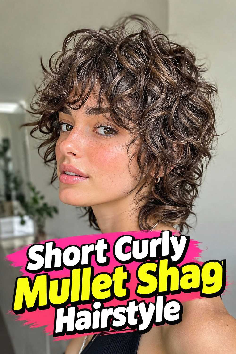 5. Short Curly Mullet Shag Hairstyle