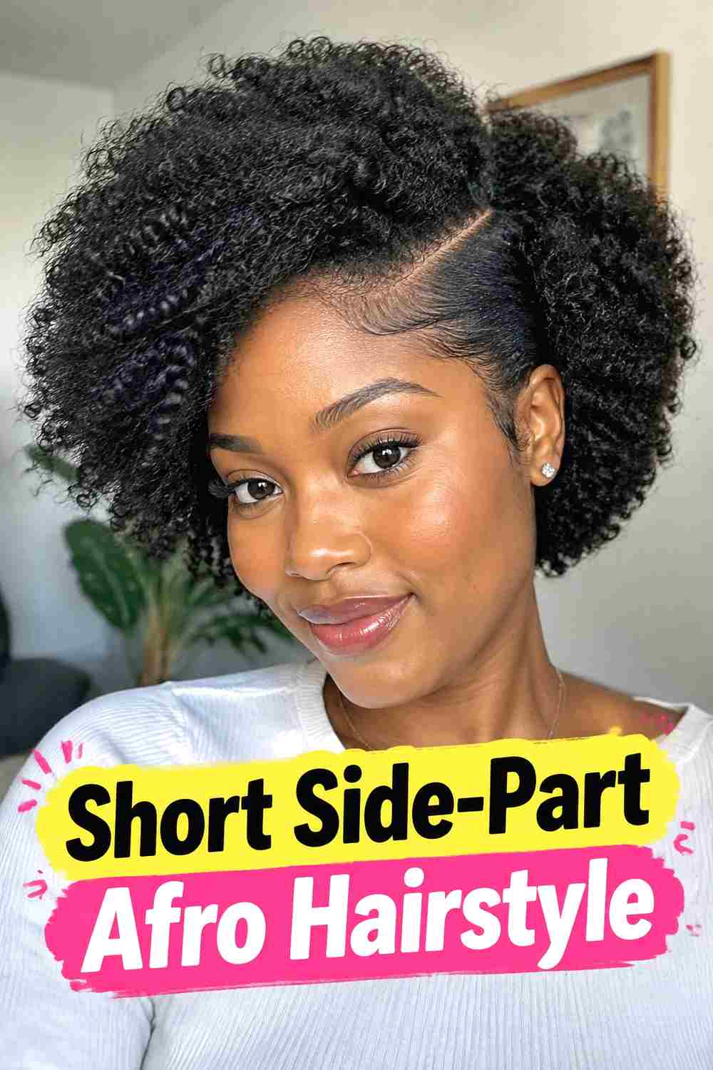 6. Short Side Part Afro Hairstyle