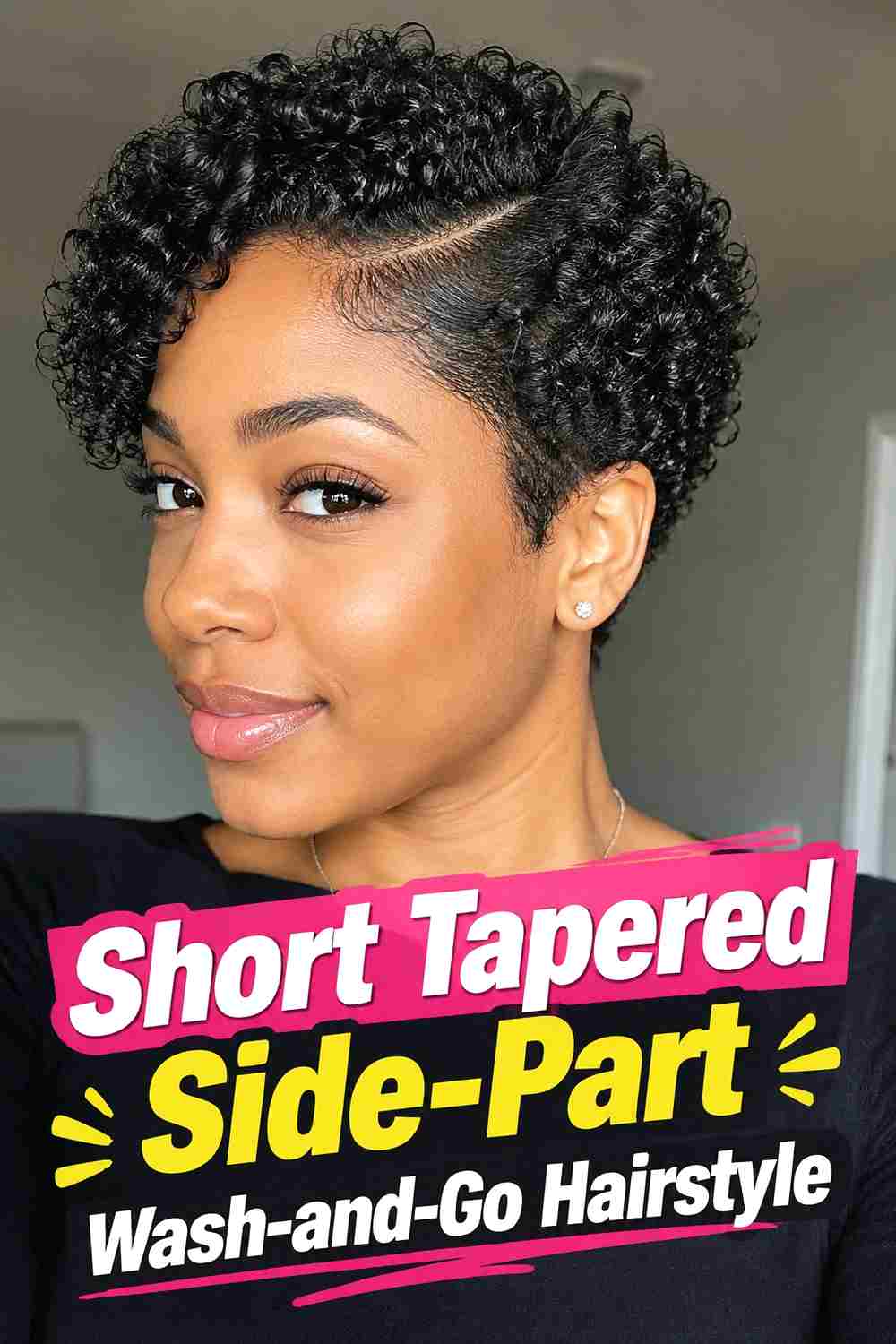 4. Short Tapered Side Part Wash And Go Hairstyle