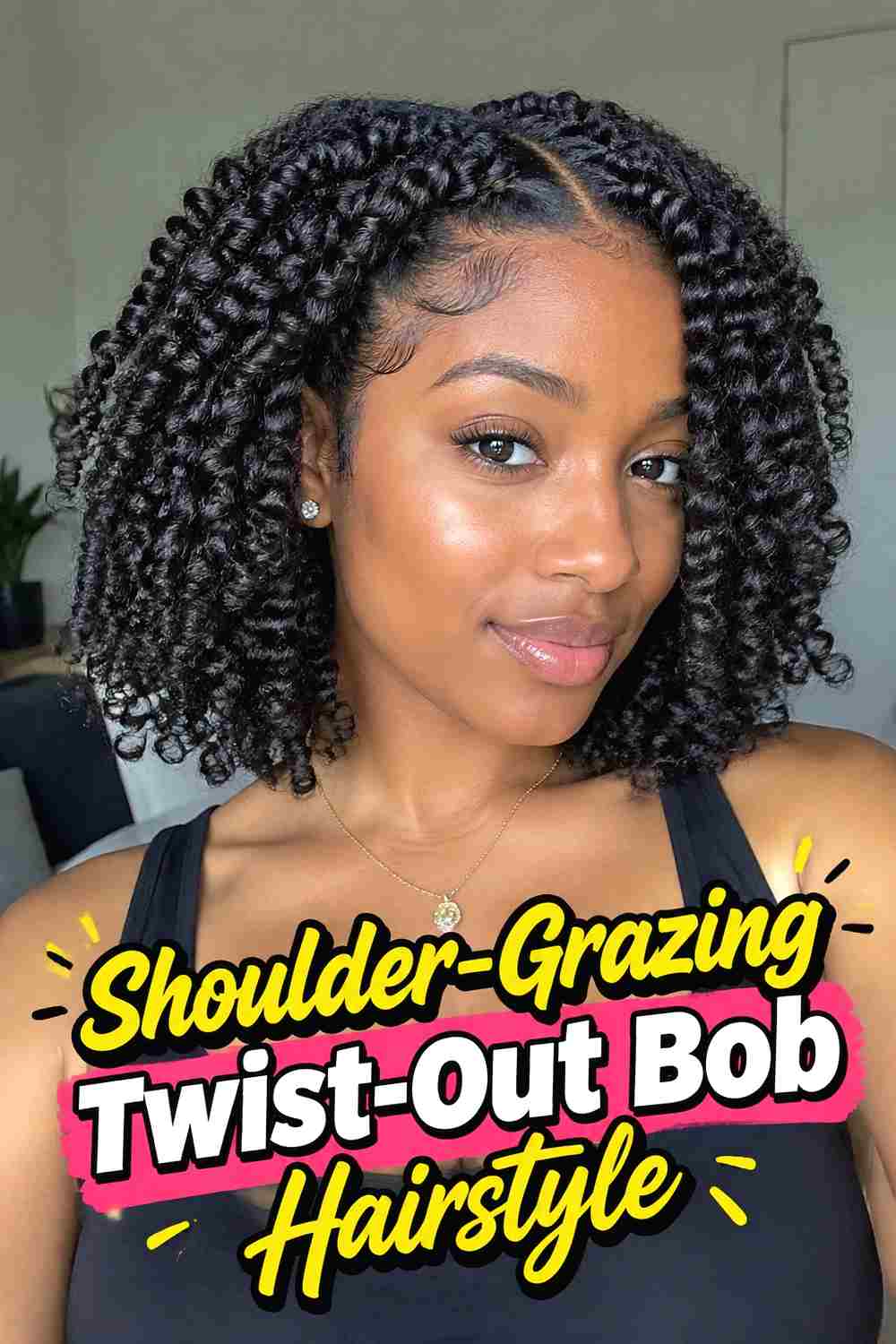 14. Shoulder Grazing Twist Out Bob Hairstyle