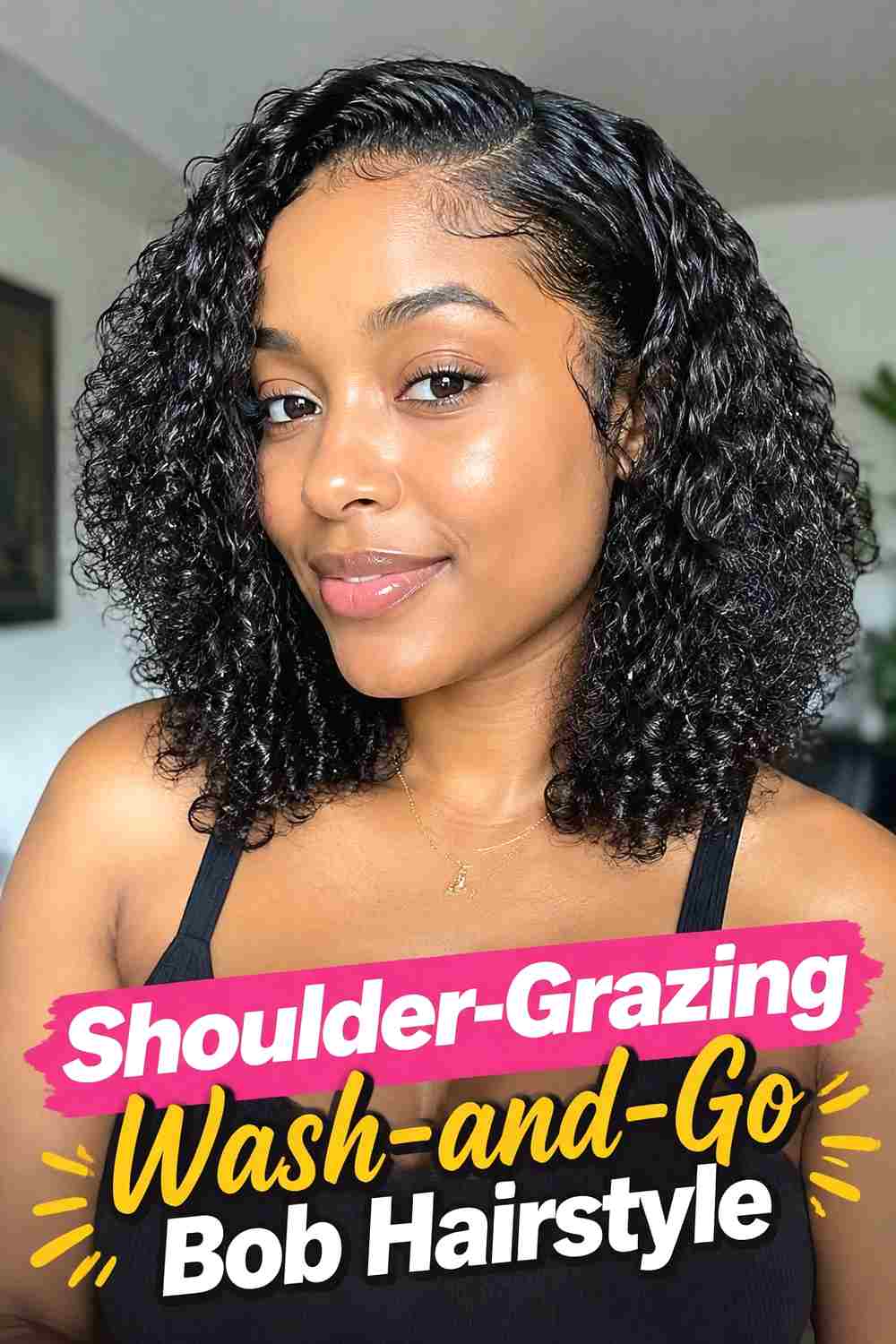 11. Shoulder Grazing Wash And Go Bob Hairstyle