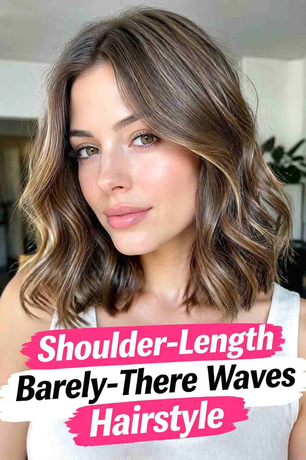 4. Shoulder Length Barely There Waves Hairstyle