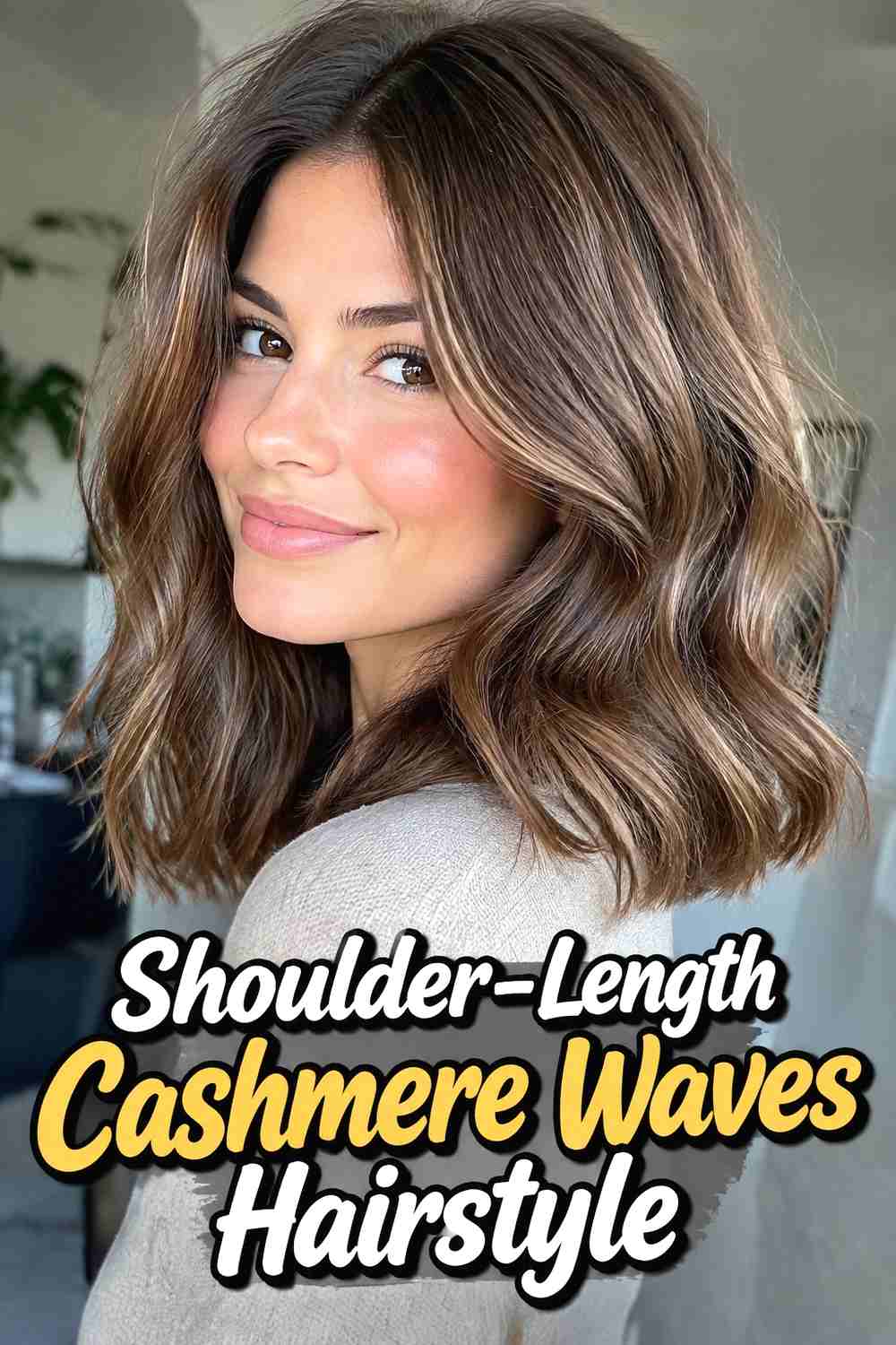 5. Shoulder Length Cashmere Waves Hairstyle