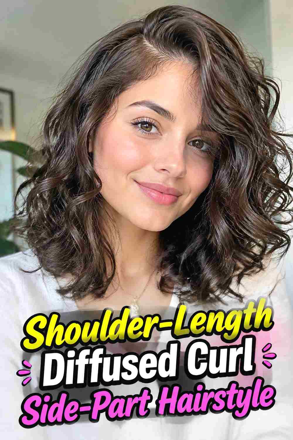 8. Shoulder Length Diffused Curl Side Part Hairstyle