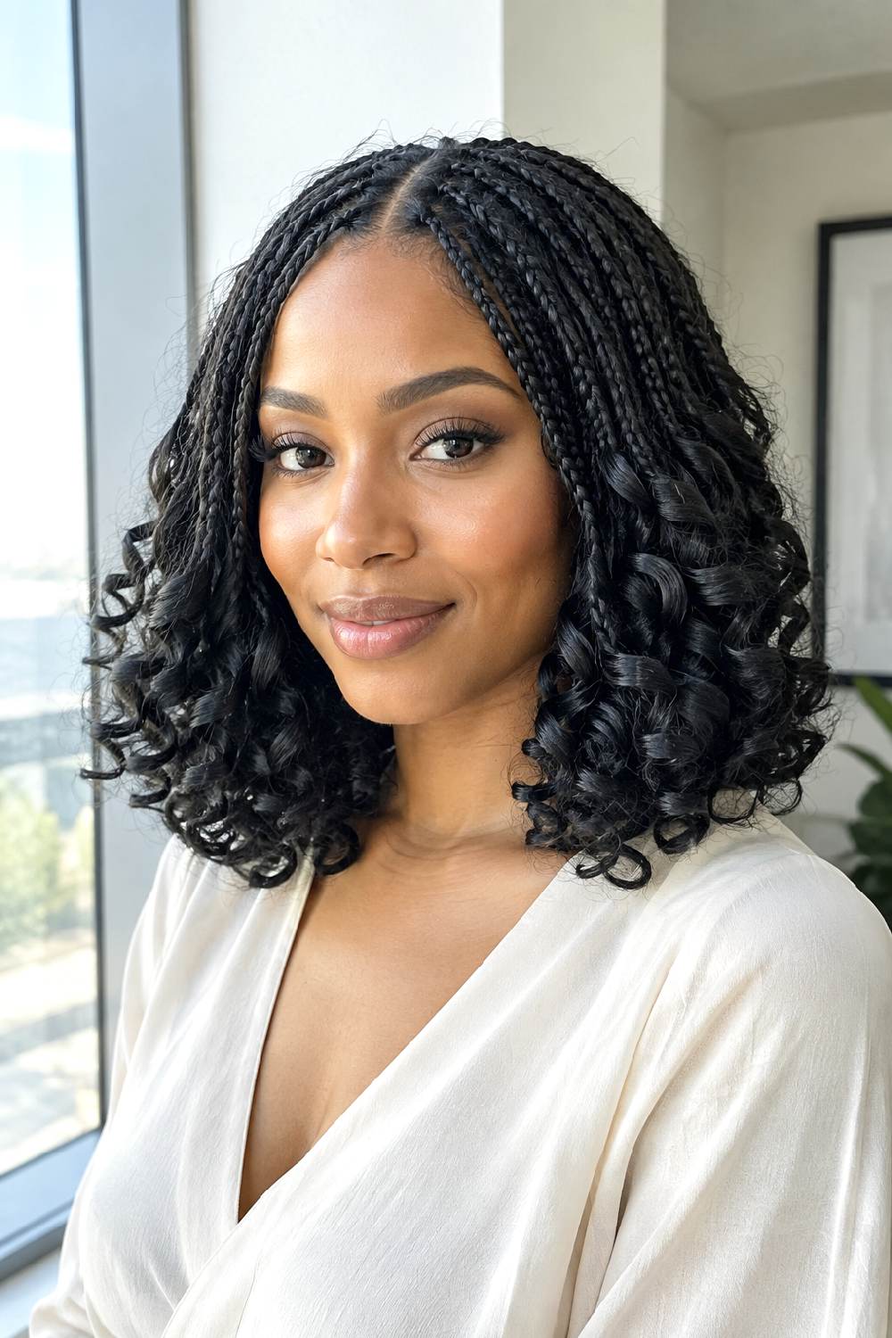 Shoulder-Length Milano Curls Bob Braid Hairstyle