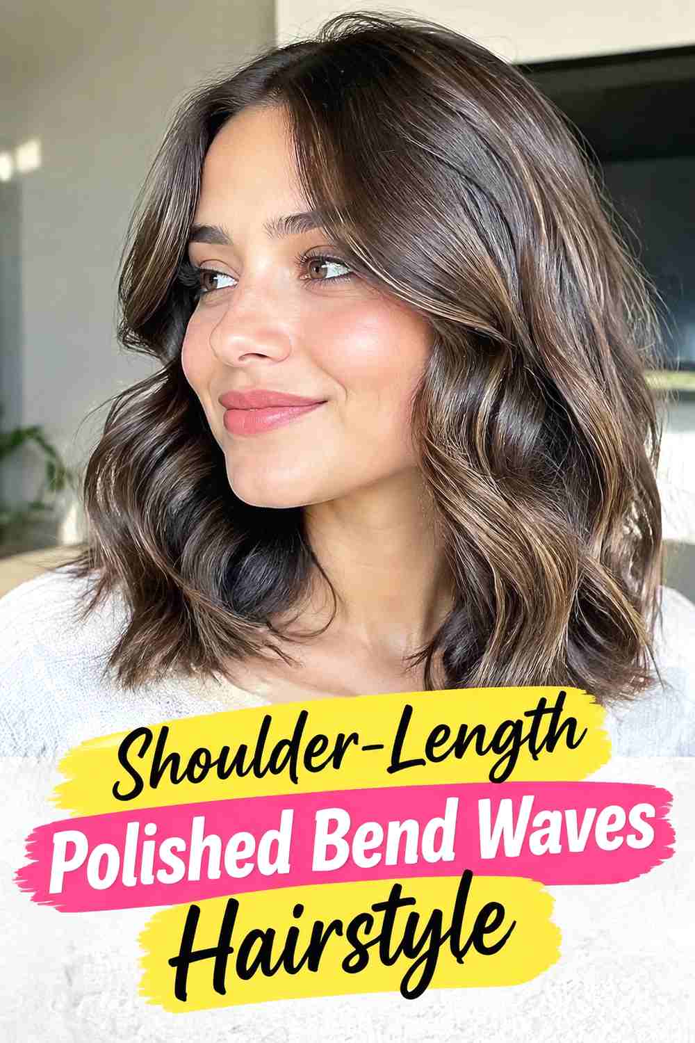 7. Shoulder Length Polished Bend Waves Hairstyle