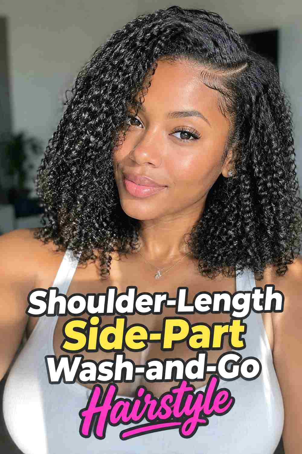 6. Shoulder Length Side Part Wash And Go Hairstyle