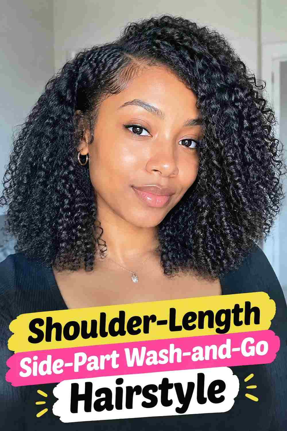 7. Shoulder Length Side Part Wash And Go Hairstyle