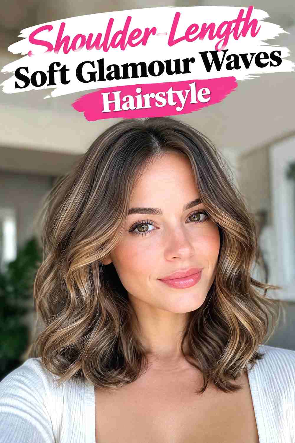 8. Shoulder Length Soft Glamour Waves Hairstyle