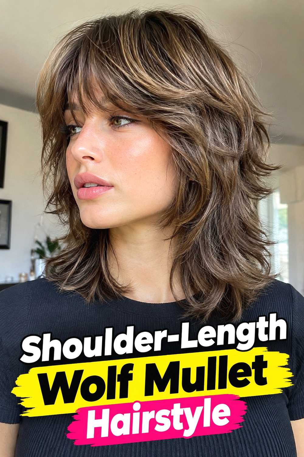 13. Shoulder Length Wolf Mullet Hairstyle