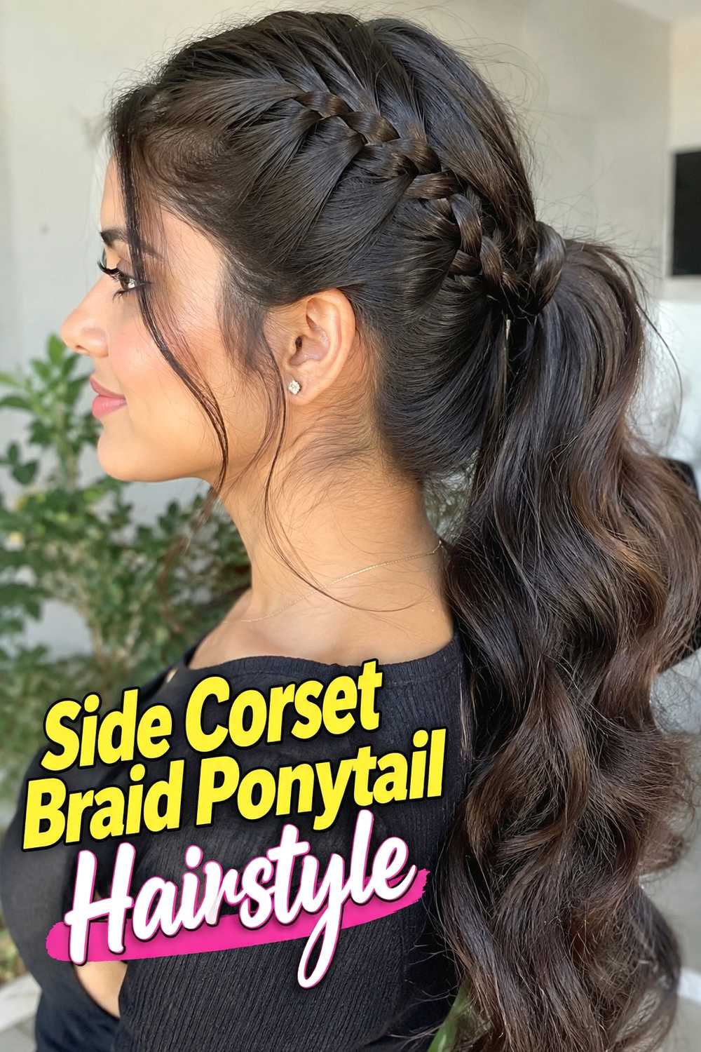 17. Side Corset Braid Ponytail Hairstyle