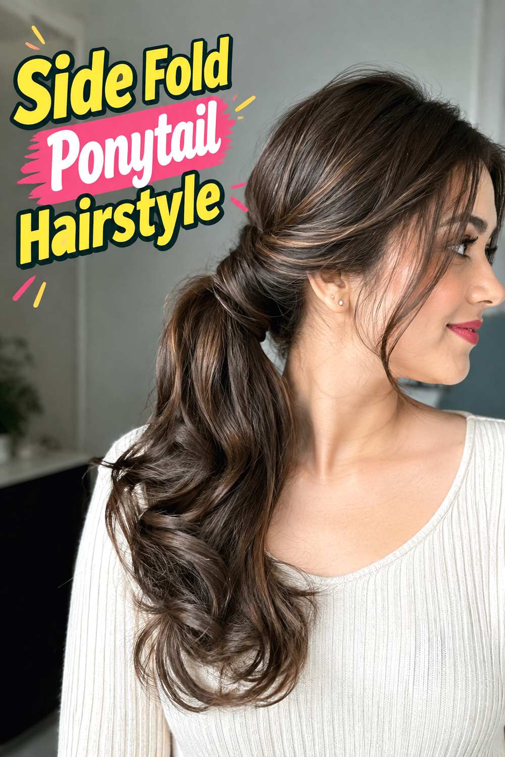 Side Fold Ponytail Hairstyle