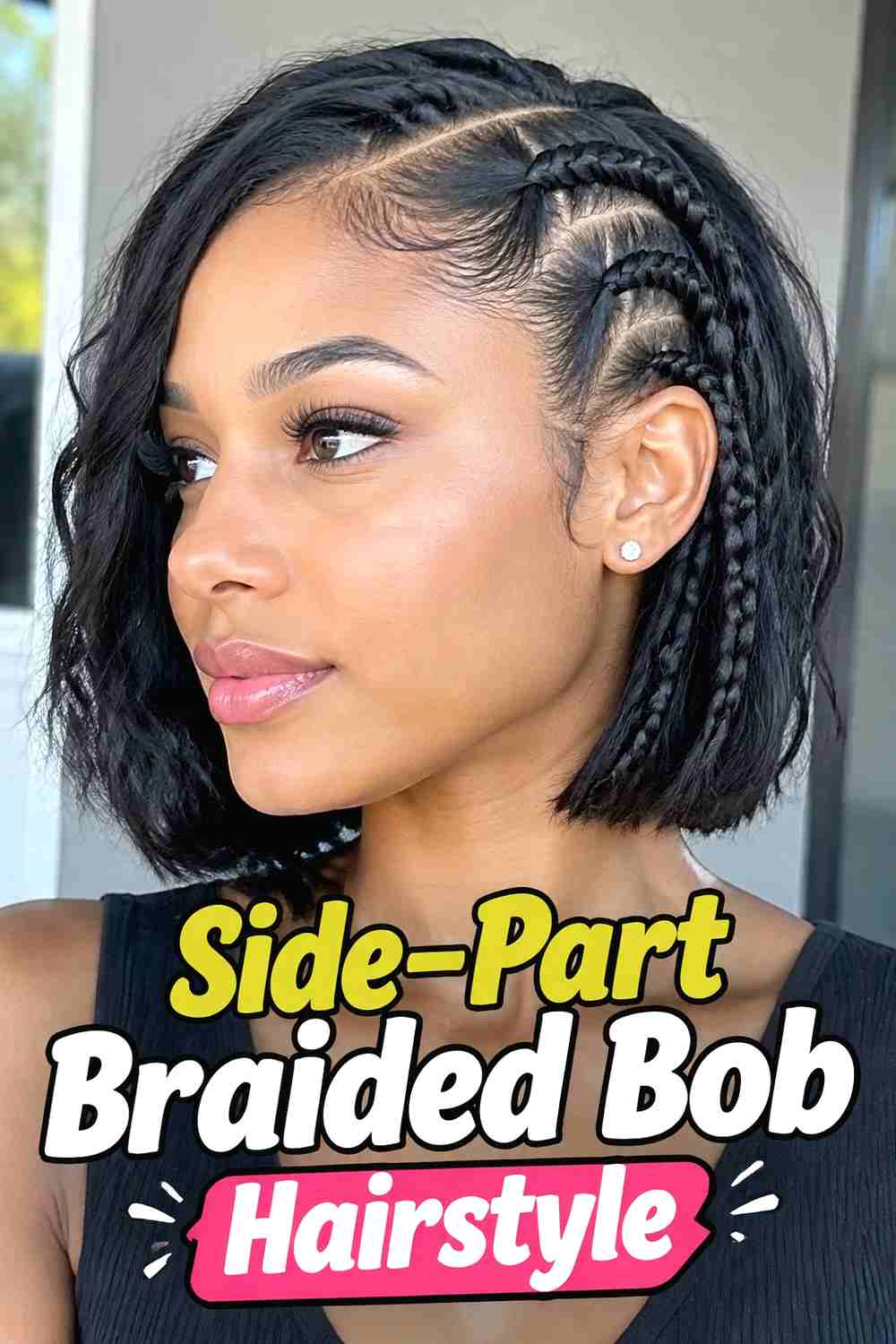 13. Side Part Braided Bob Hairstyle