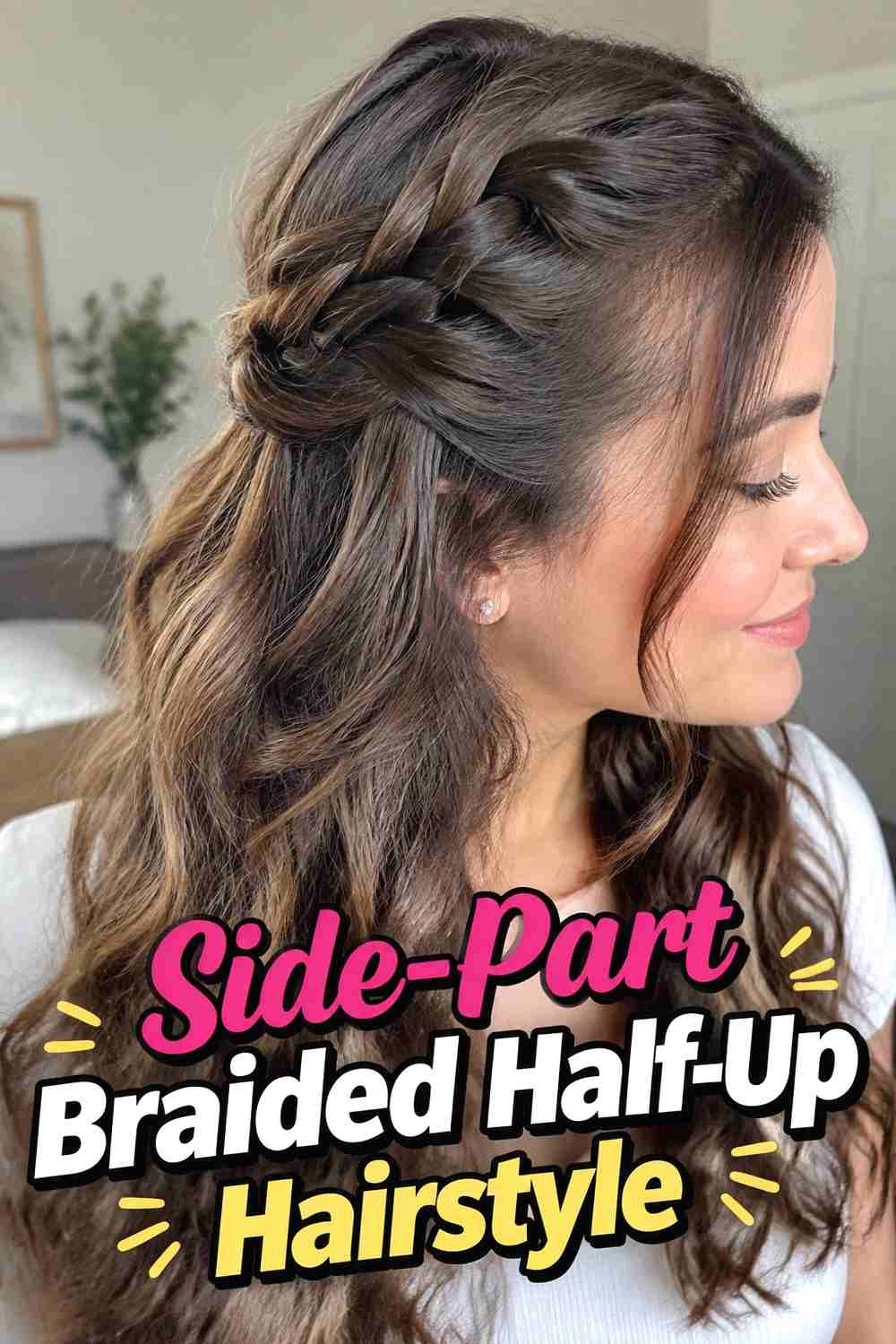 1. Side Part Braided Half Up Hairstyle