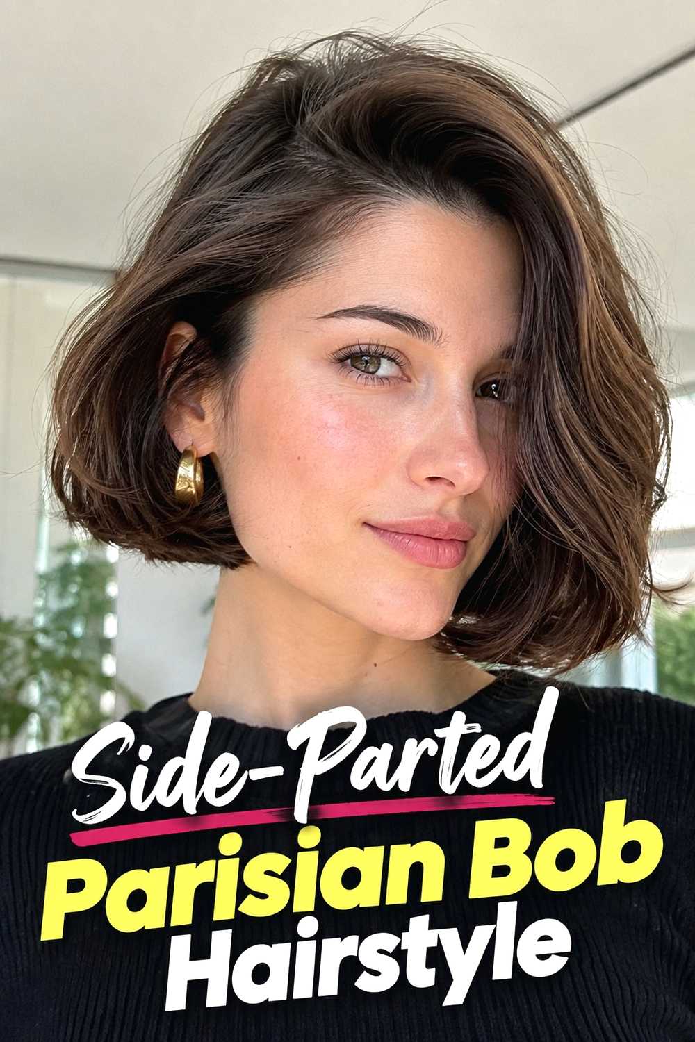 13. Side Parted Parisian Bob Hairstyle