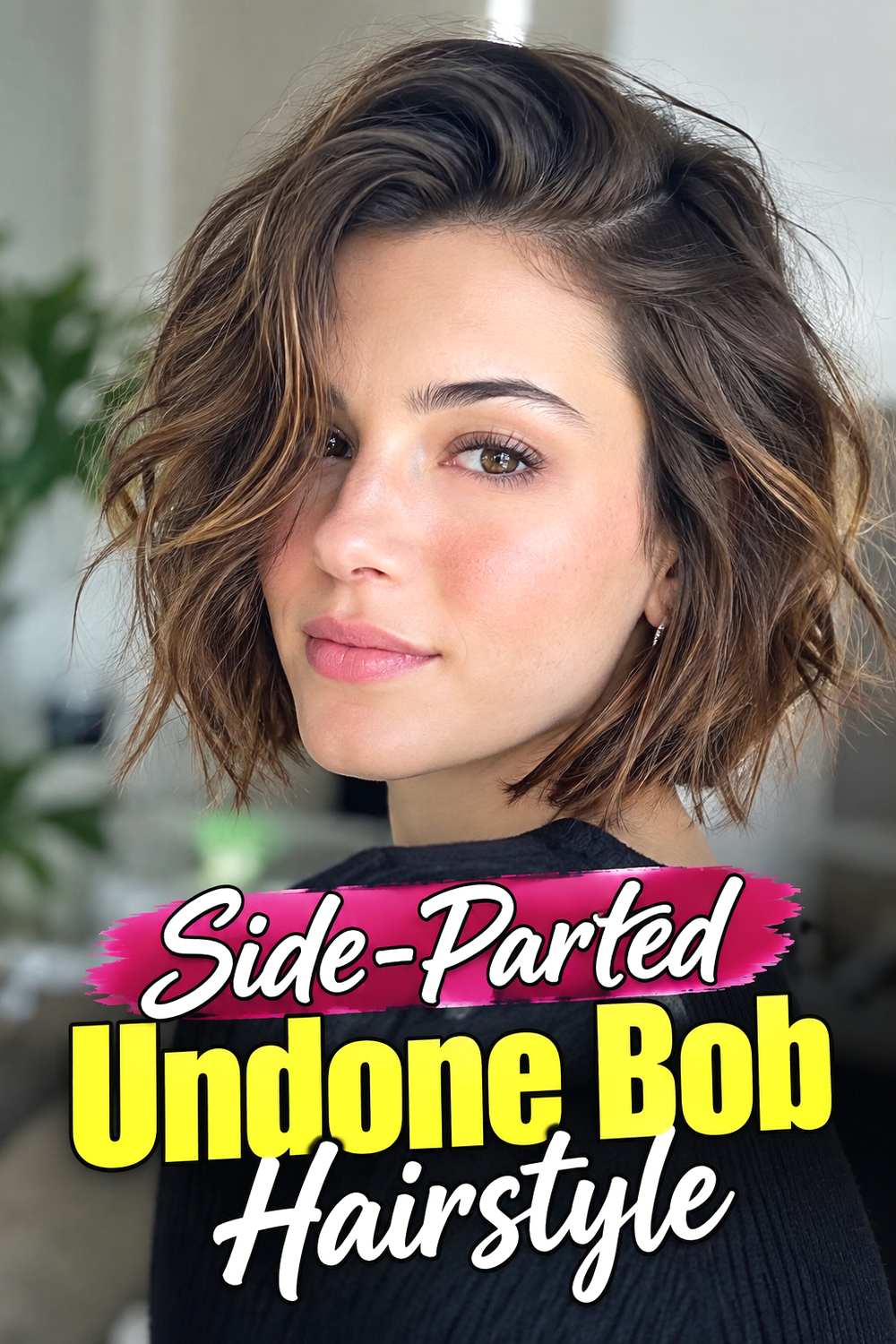 9. Side Parted Undone Bob Hairstyle