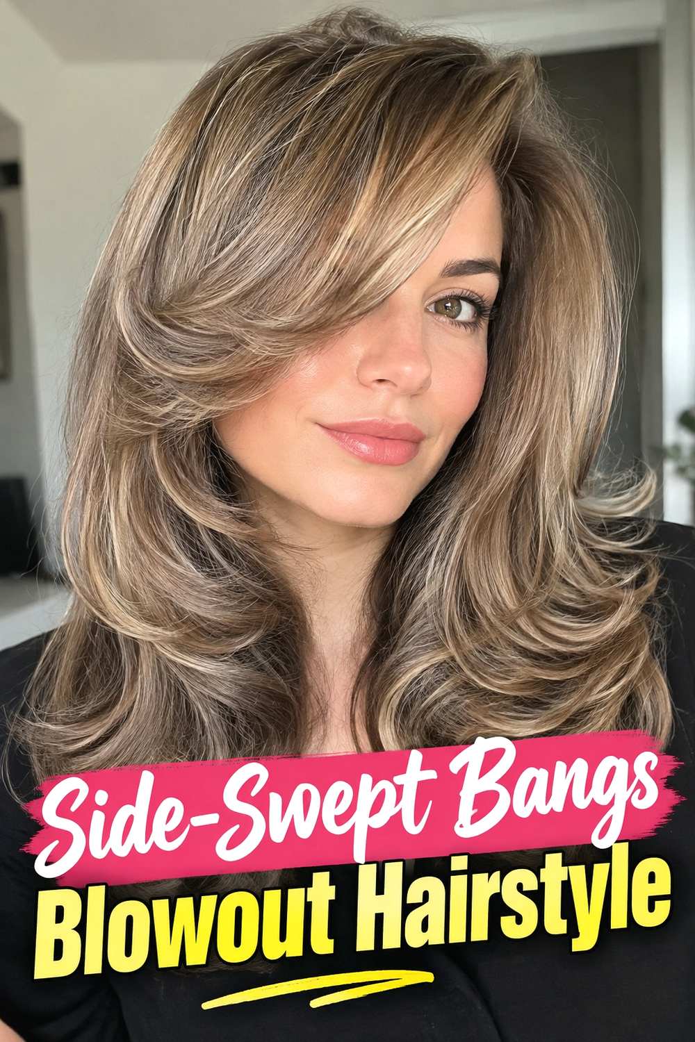 13. Side Swept Bangs Blowout Hairstyle