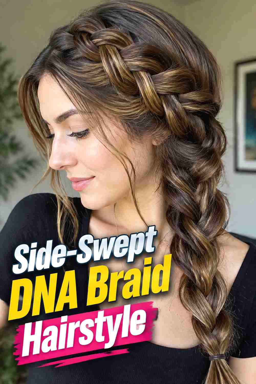 3. Side Swept Dna Braid Hairstyle