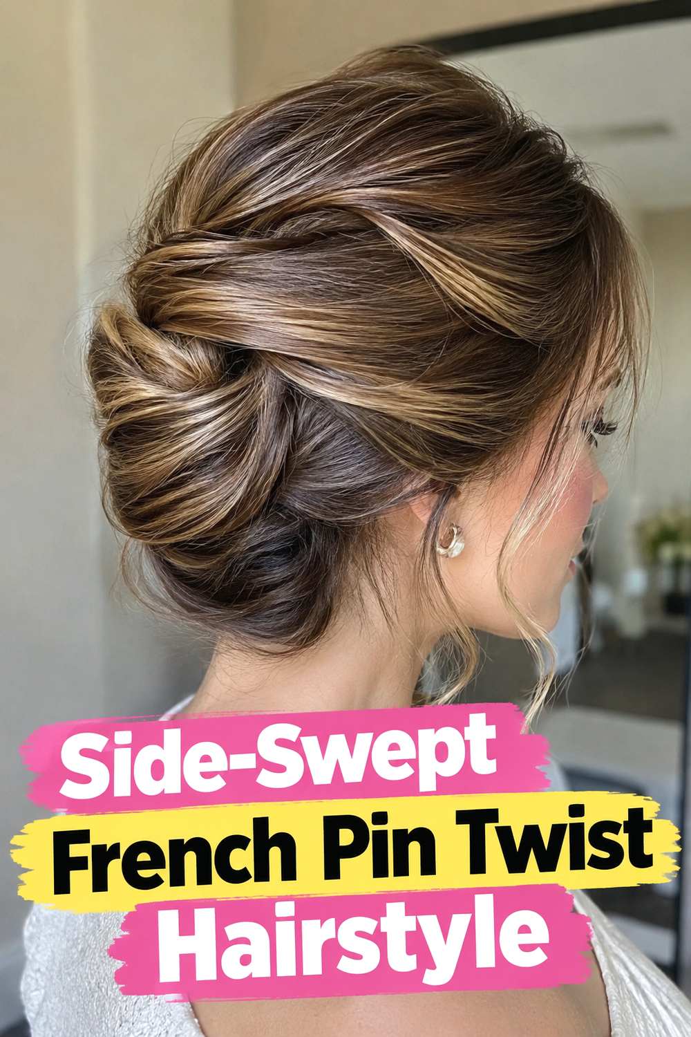 Side-Swept French Pin Twist Hairstyle