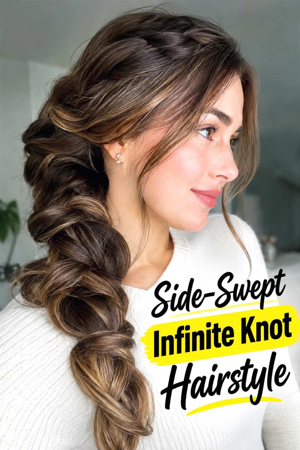 Side-Swept Infinite Knot Hairstyle