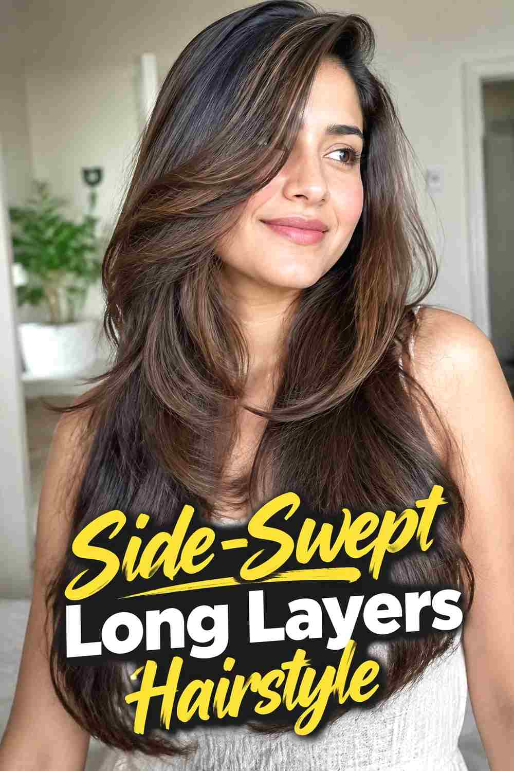 8. Side Swept Long Layers Hairstyle