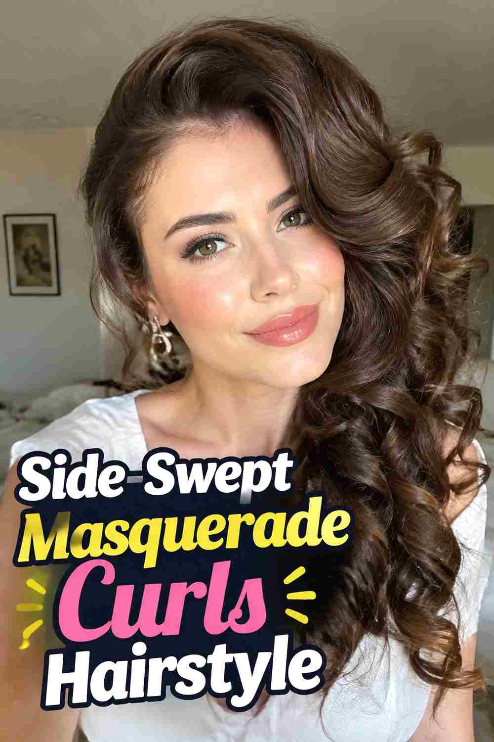 4. Side Swept Masquerade Curls Hairstyle