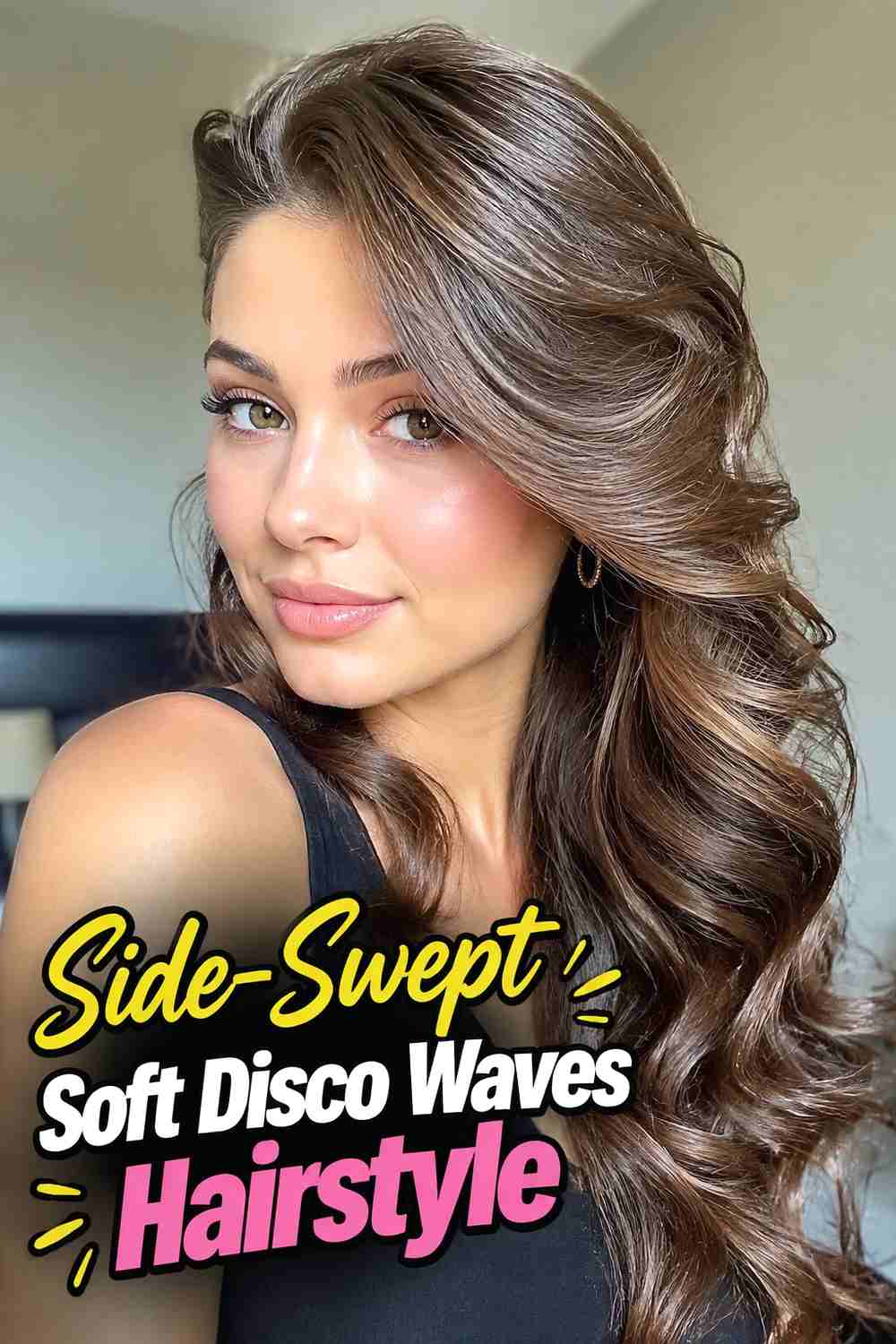 13. Side Swept Soft Disco Waves Hairstyle