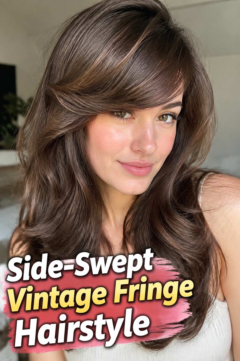 Side-Swept Vintage Fringe Hairstyle