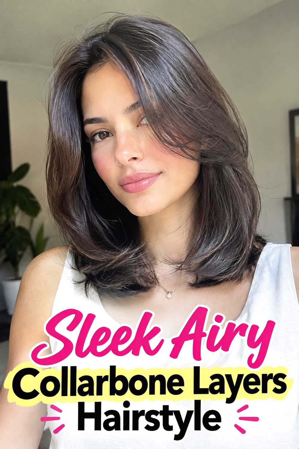 10. Sleek Airy Collarbone Layers Hairstyle
