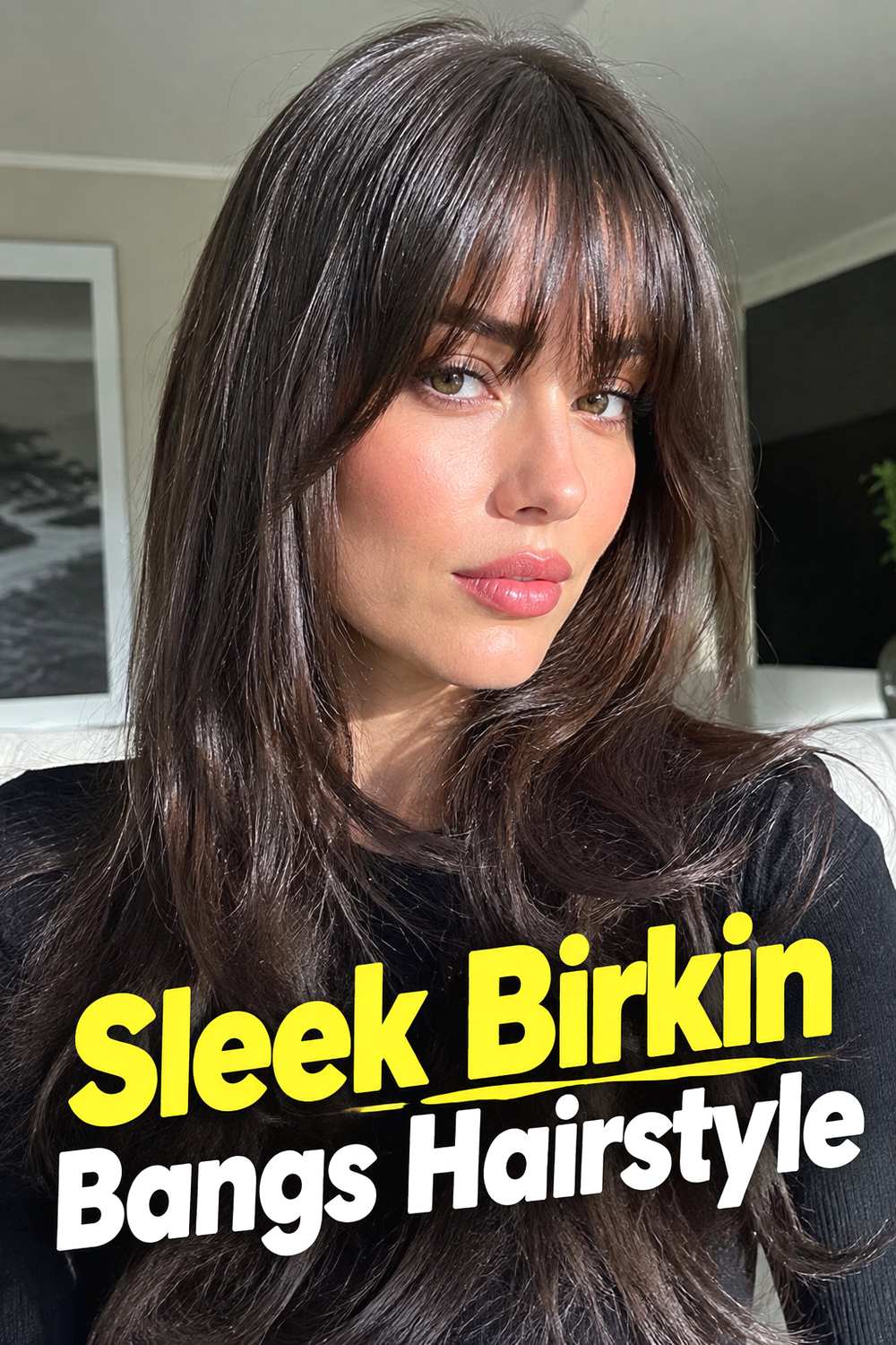12. Sleek Birkin Bangs Hairstyle