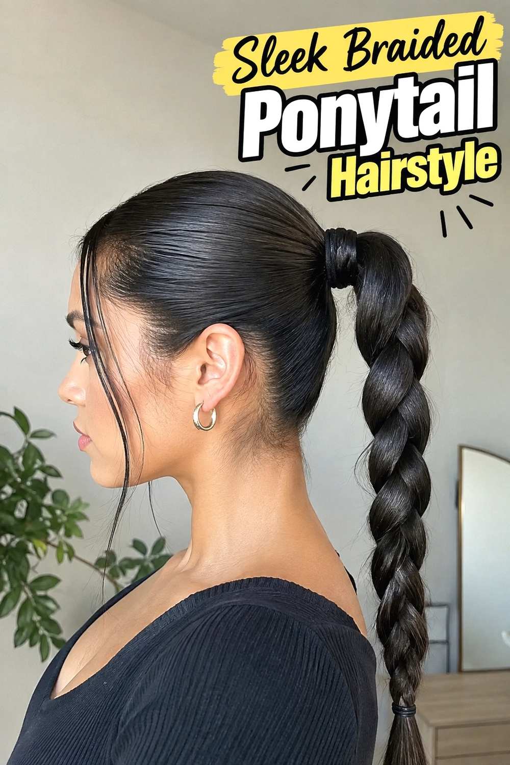 3. Sleek Braided Ponytail Hairstyle