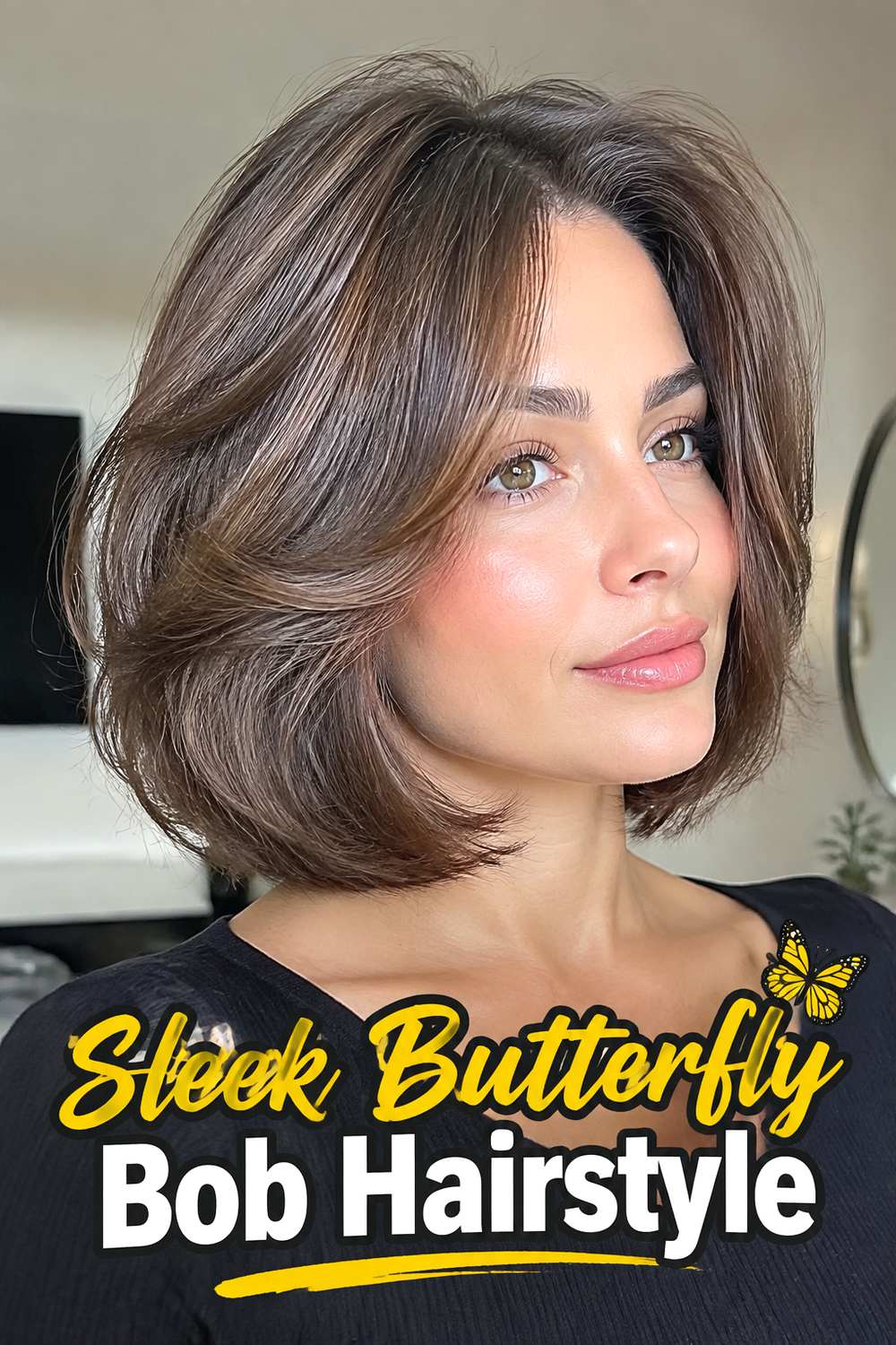 Sleek Butterfly Bob Hairstyle