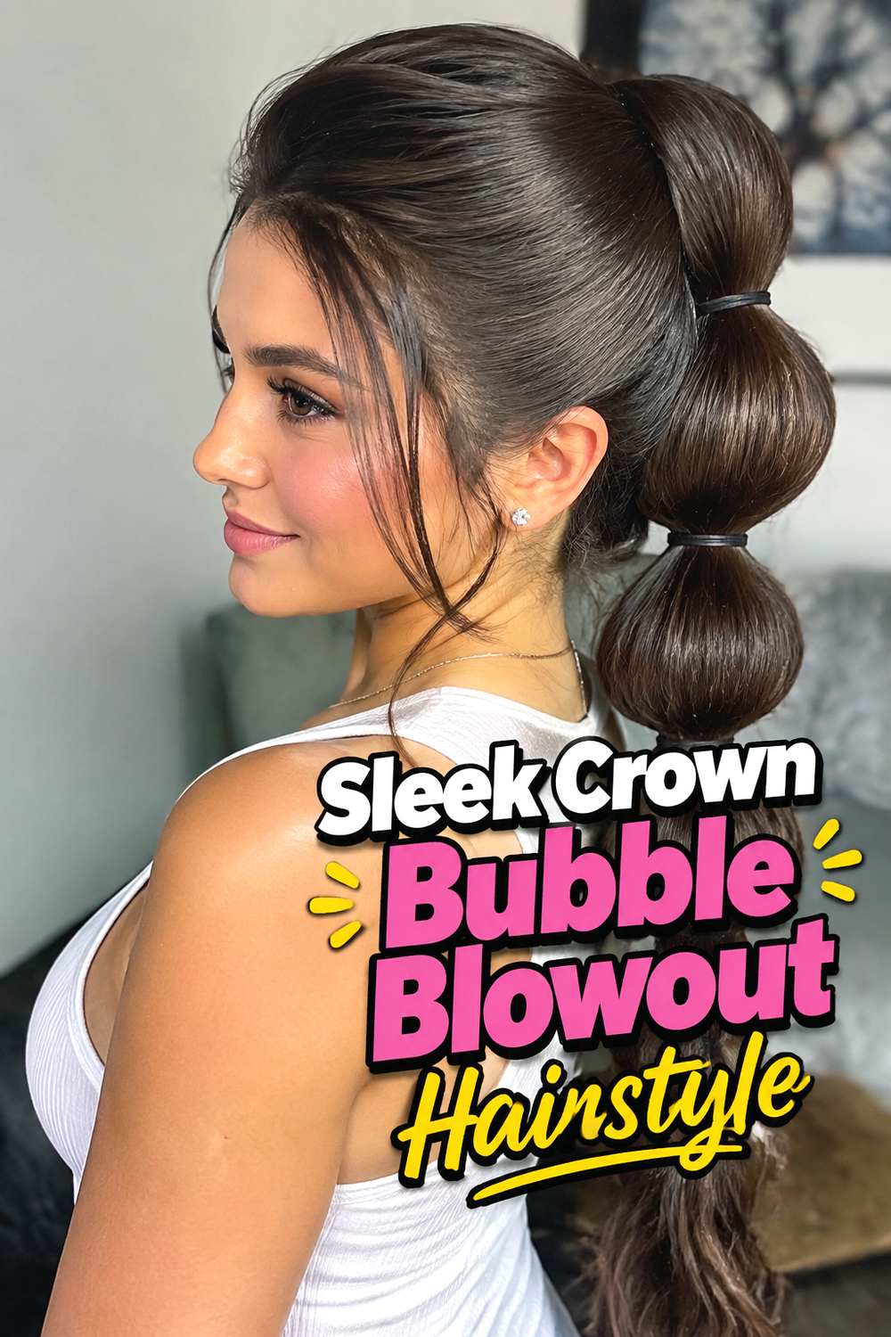 Sleek Crown Bubble Blowout Hairstyle