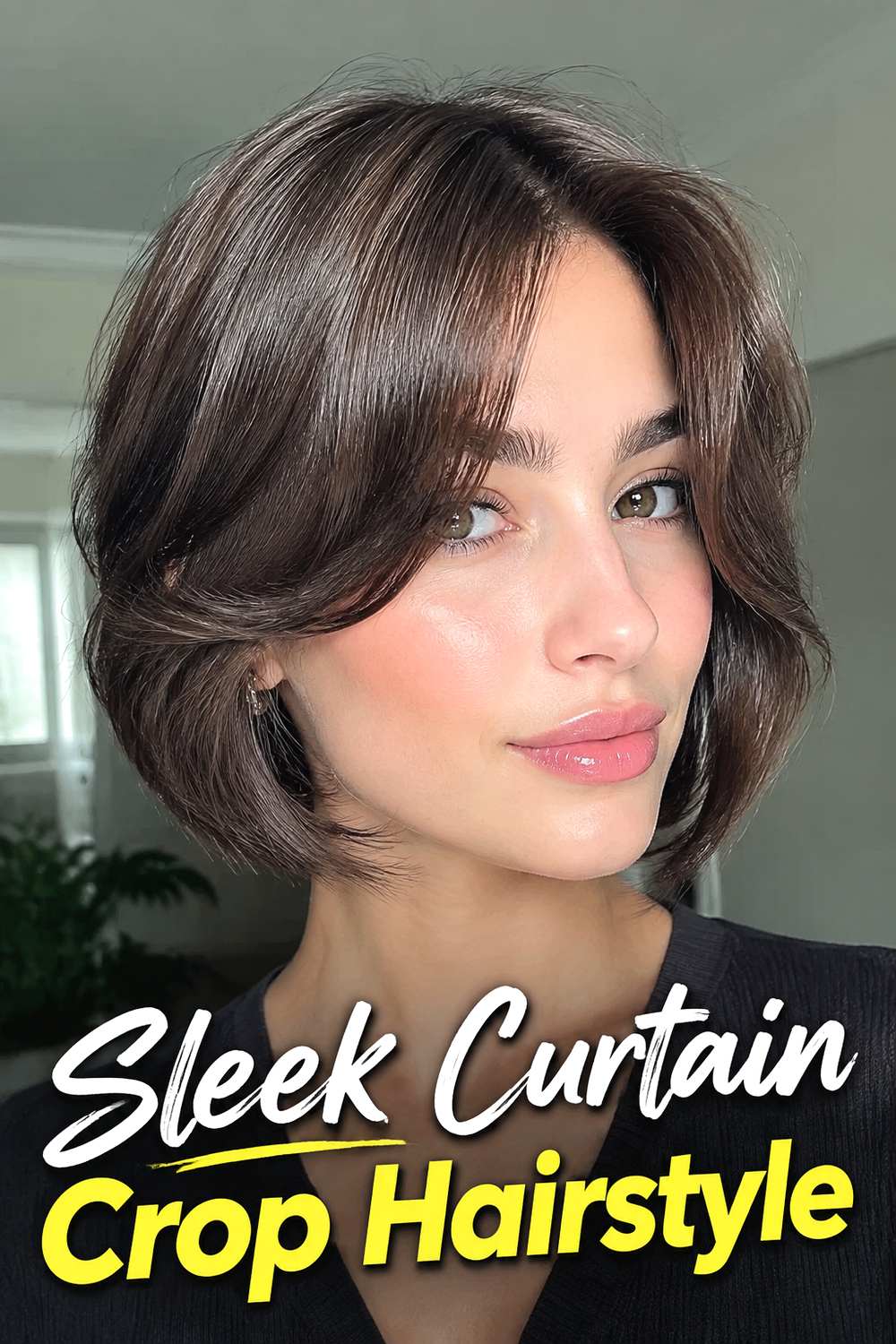 Sleek Curtain Crop Hairstyle