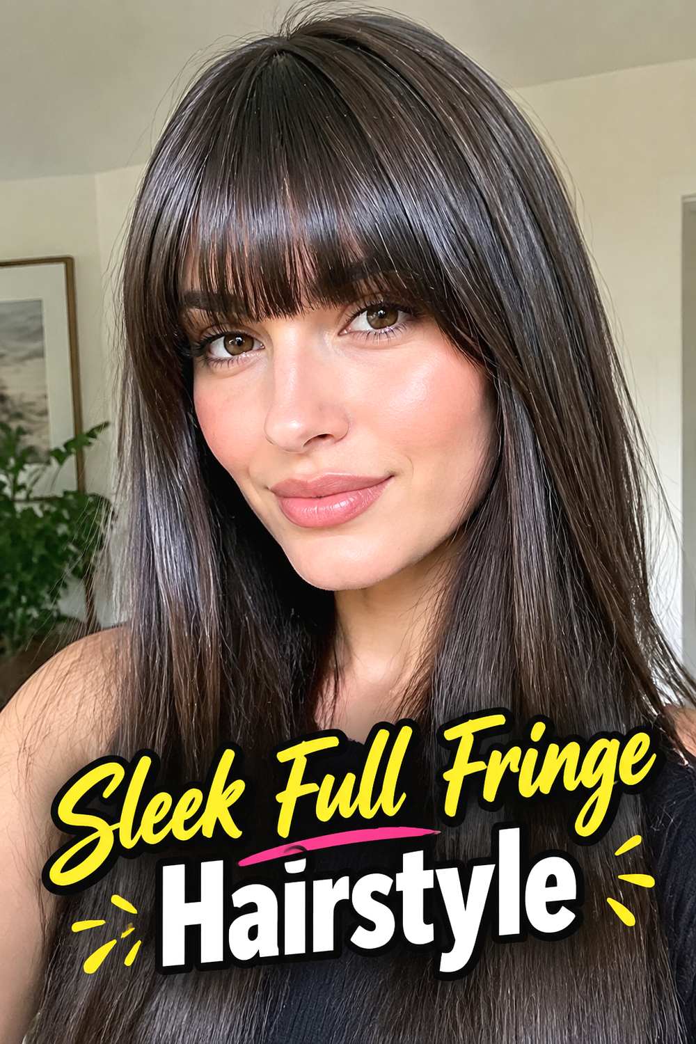 Sleek Full Fringe Hairstyle