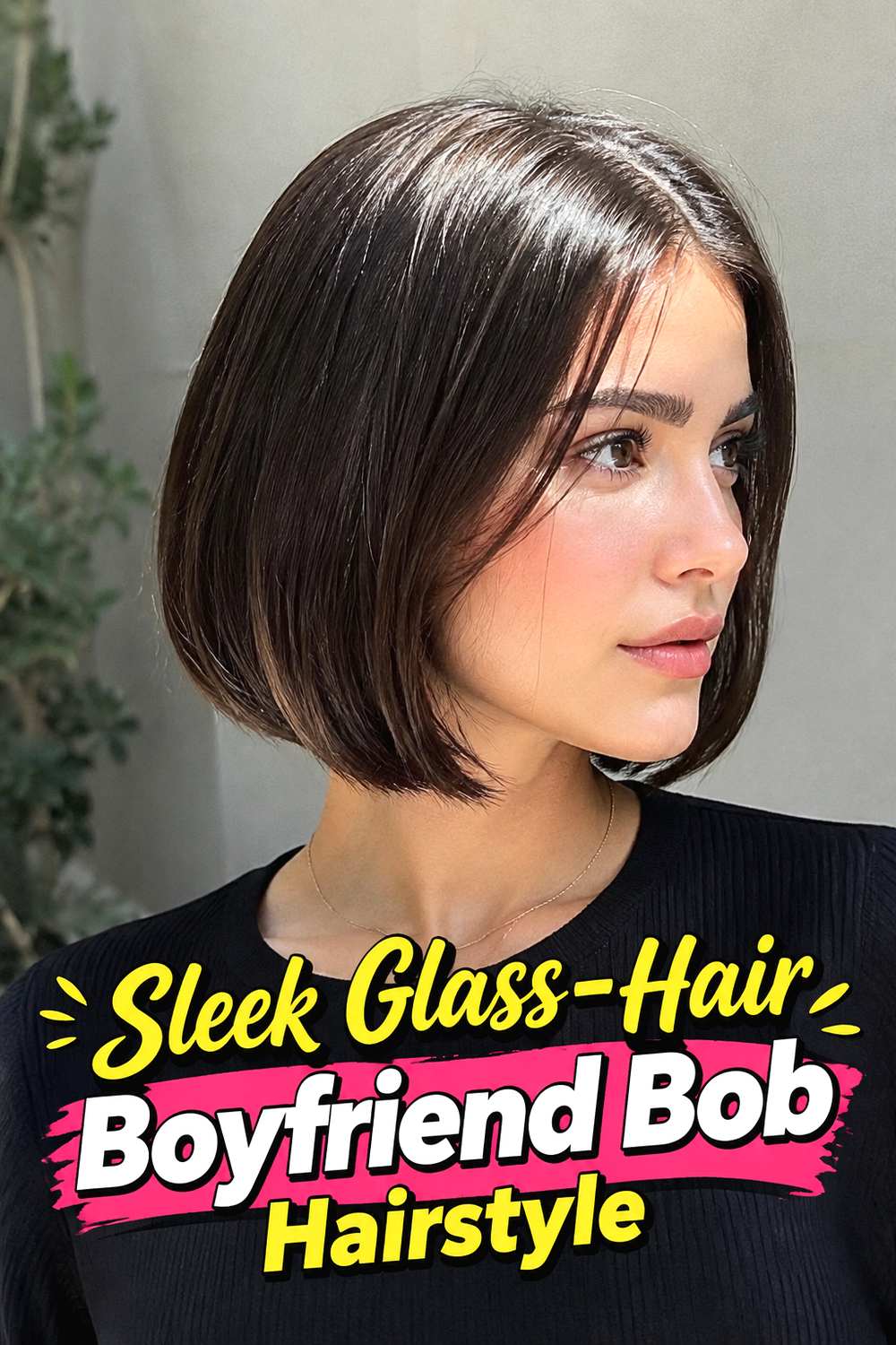 Sleek Glass-Hair Boyfriend Bob Hairstyle