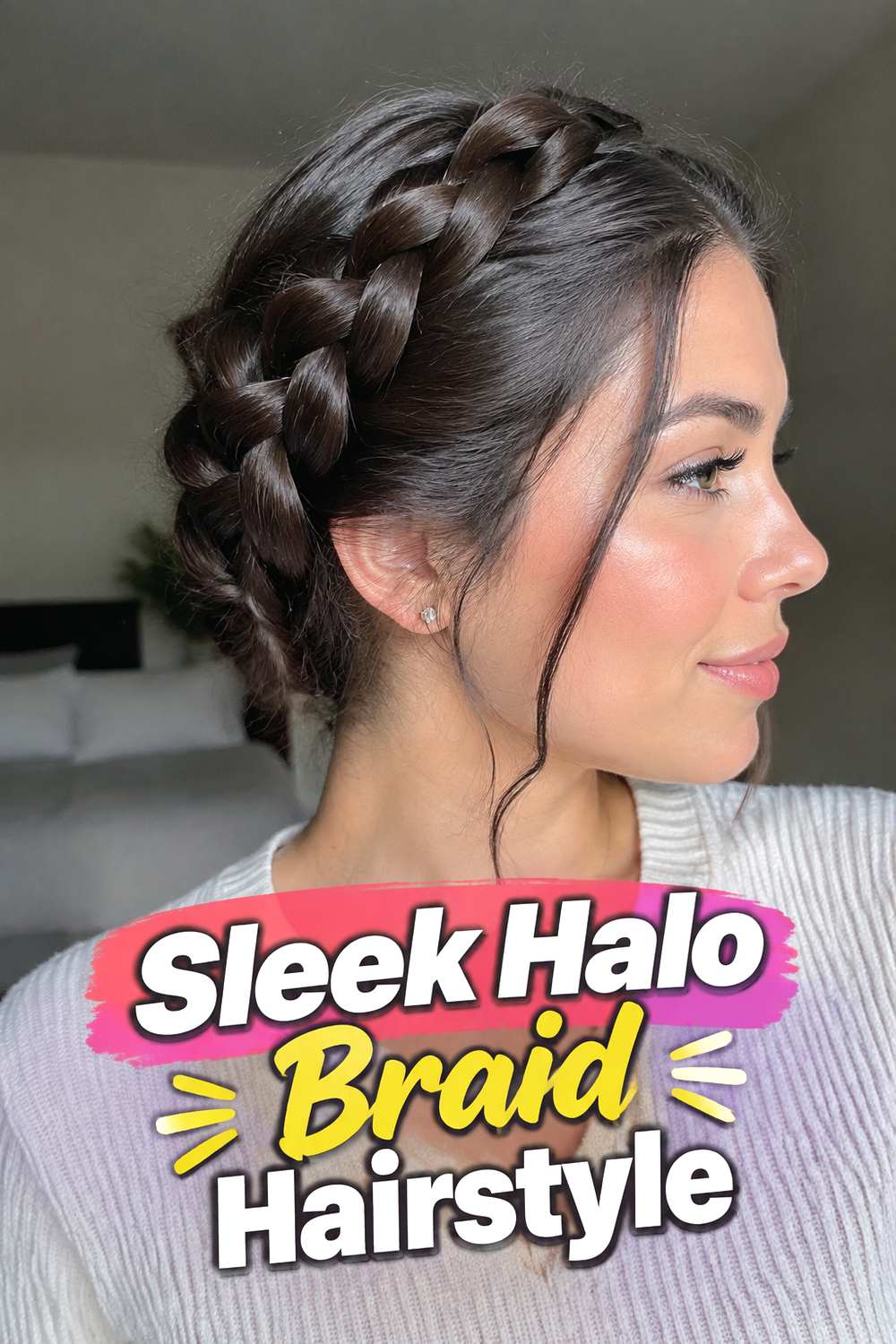 Sleek Halo Braid Hairstyle