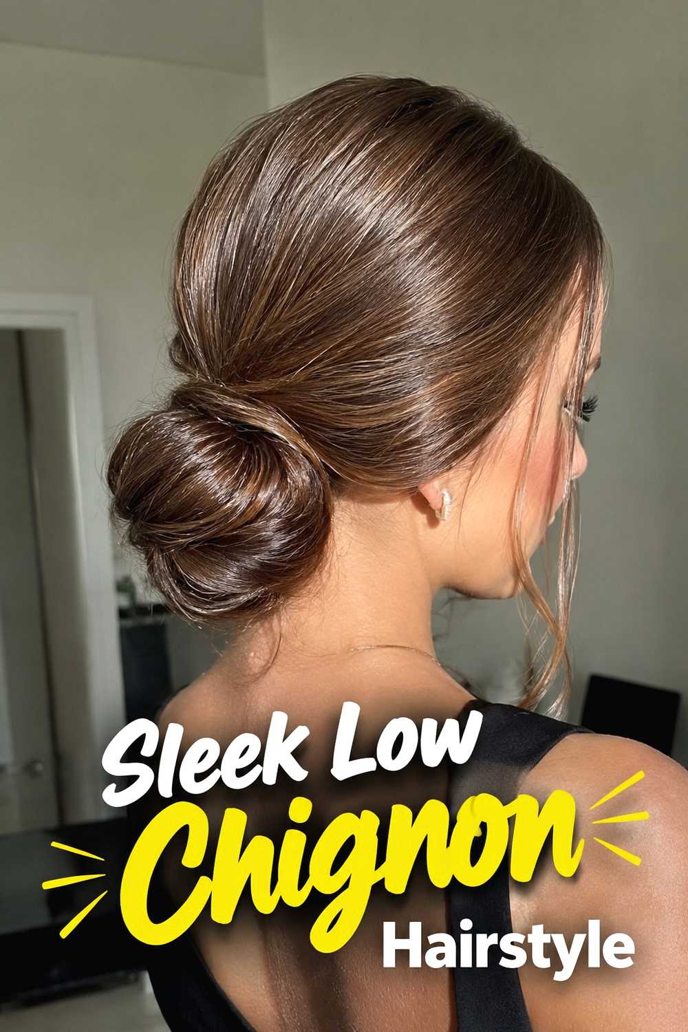 1. Sleek Low Chignon Hairstyle