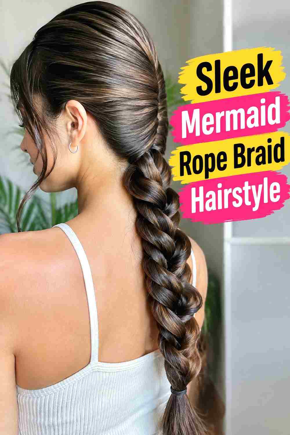 12. Sleek Mermaid Rope Braid Hairstyle
