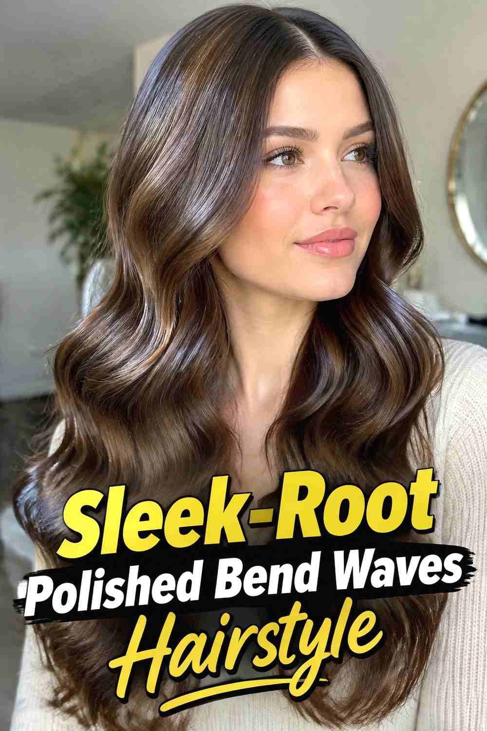 9. Sleek Root Polished Bend Waves Hairstyle