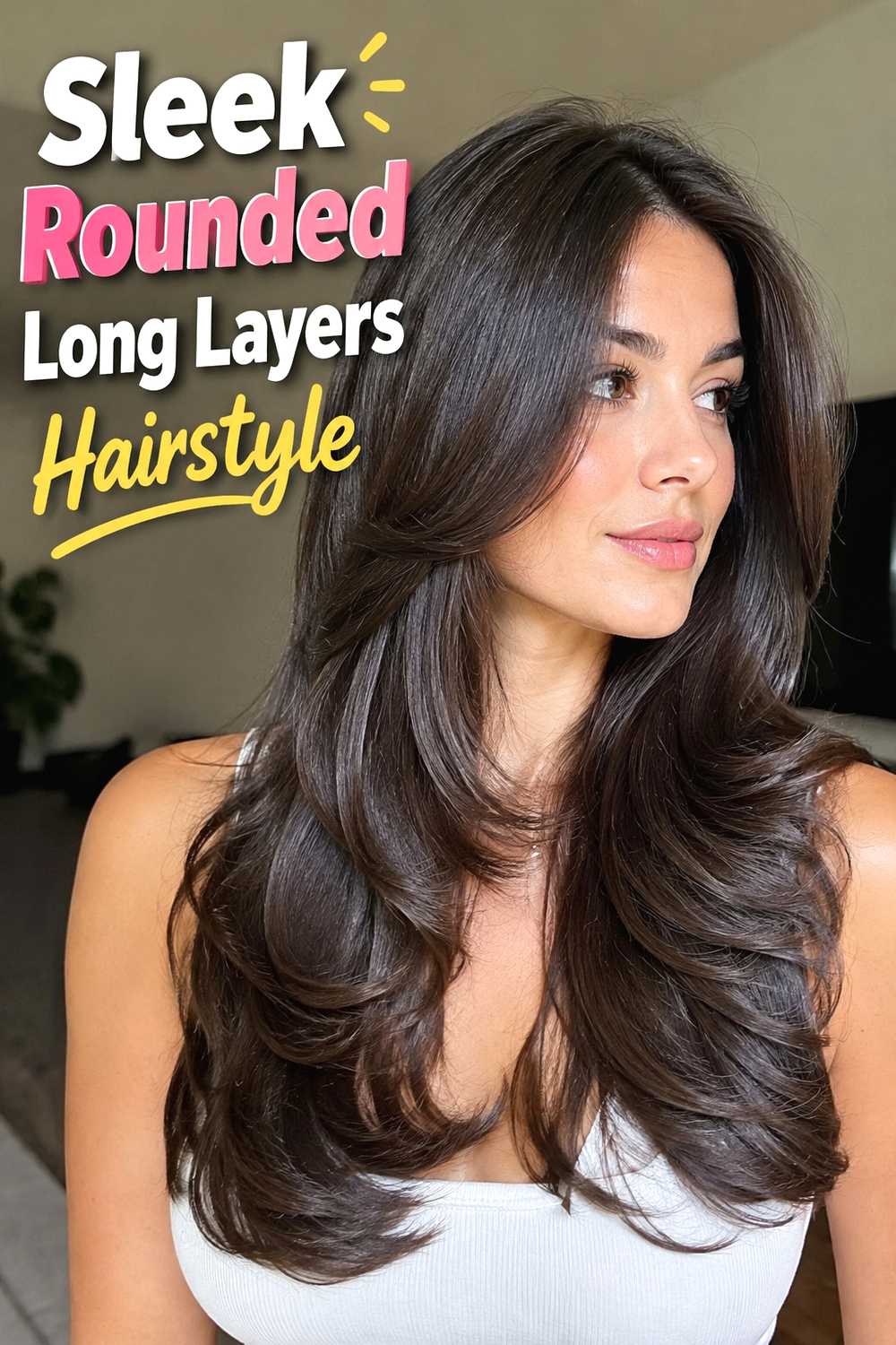 7. Sleek Rounded Long Layers Hairstyle