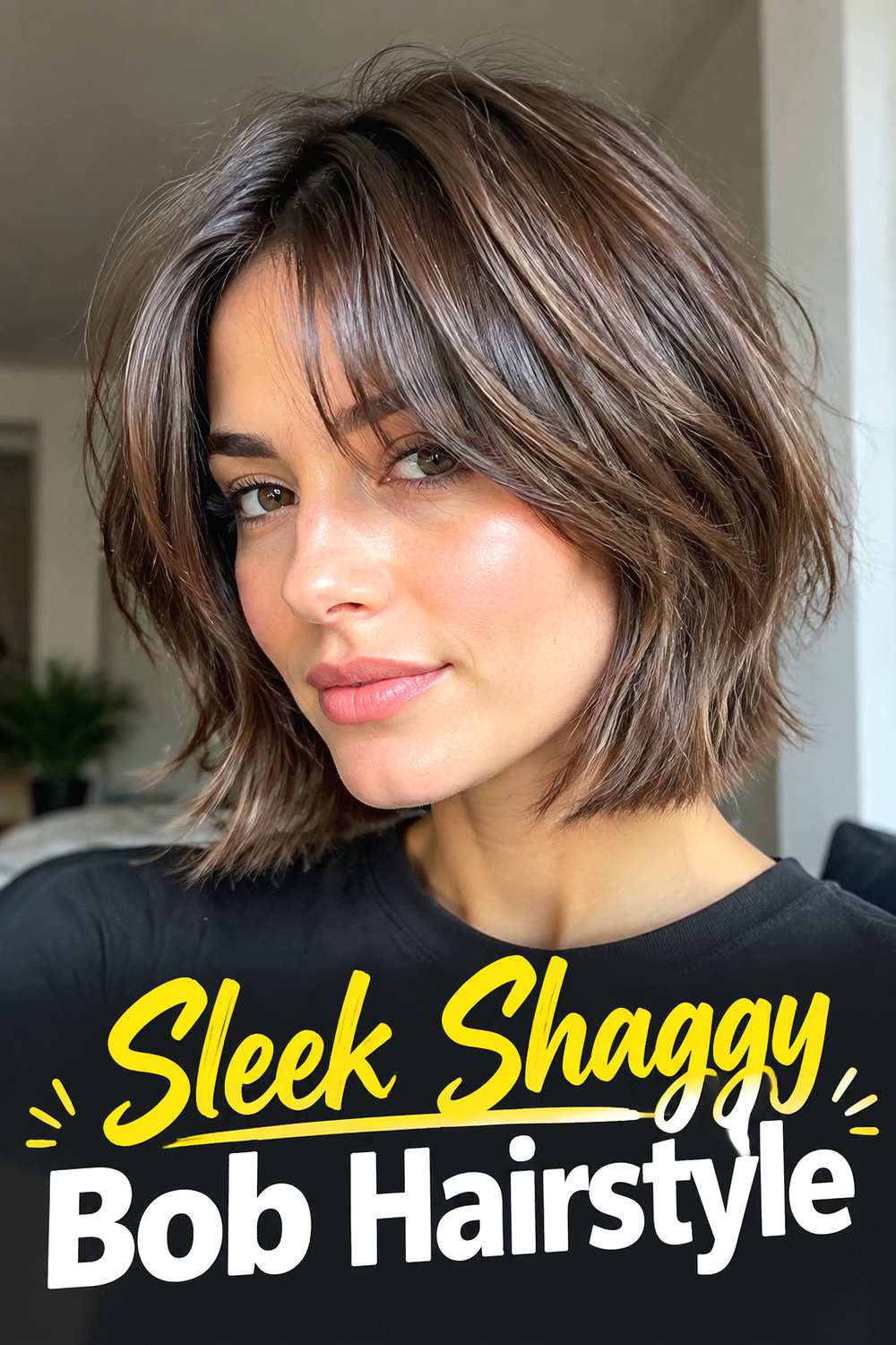 Sleek Shaggy Bob Hairstyle
