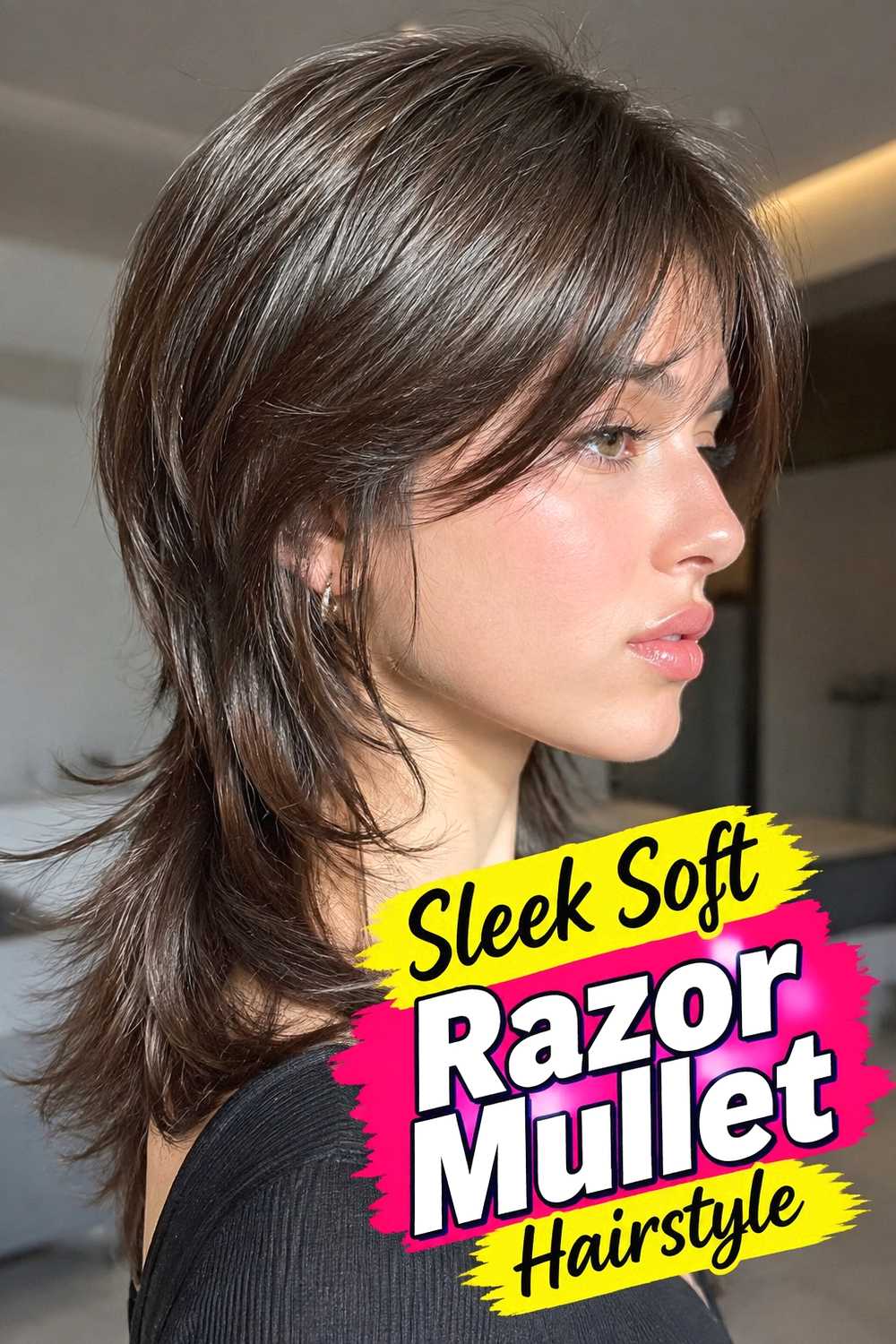 14. Sleek Soft Razor Mullet Hairstyle