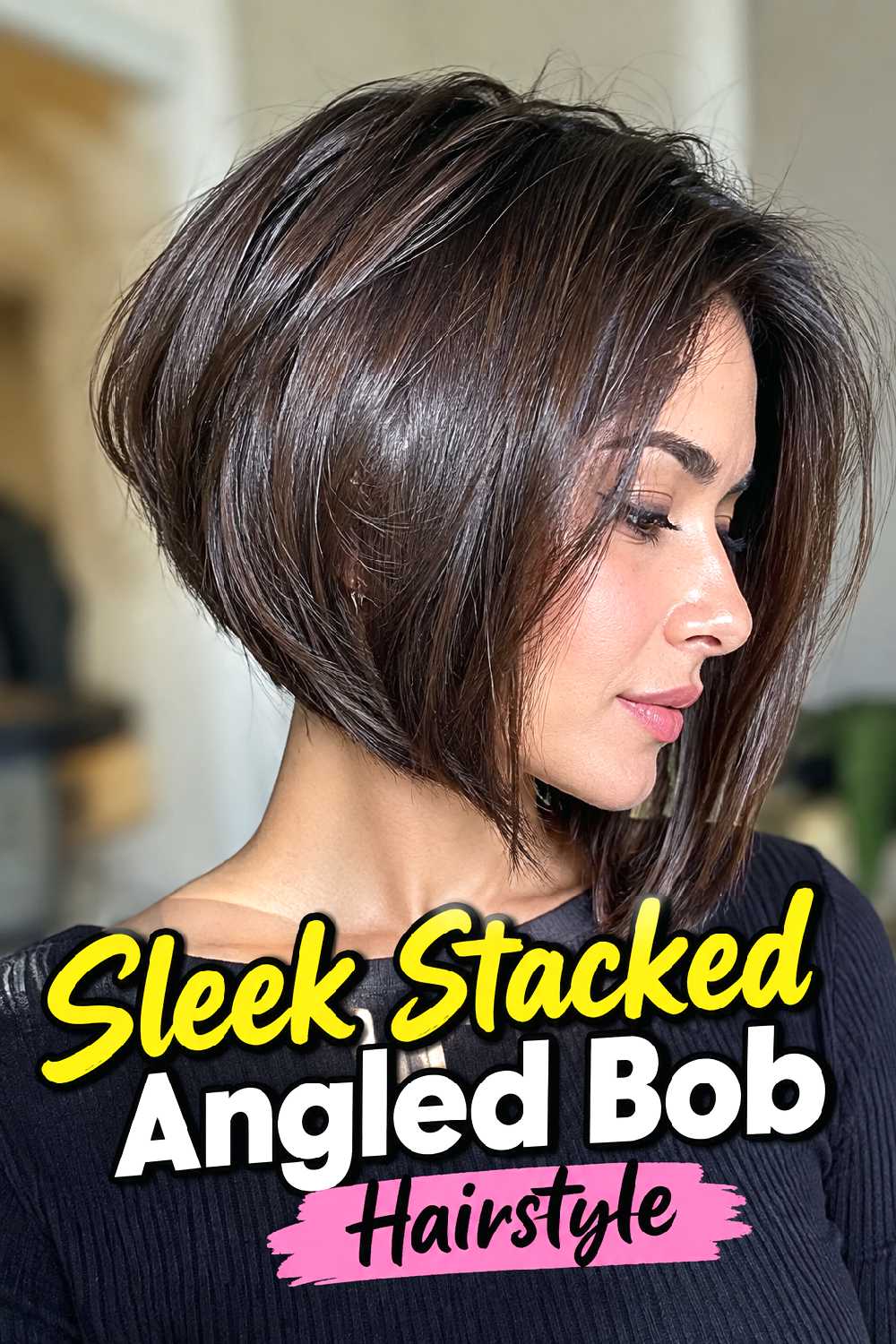 Sleek Stacked Angled Bob Hairstyle