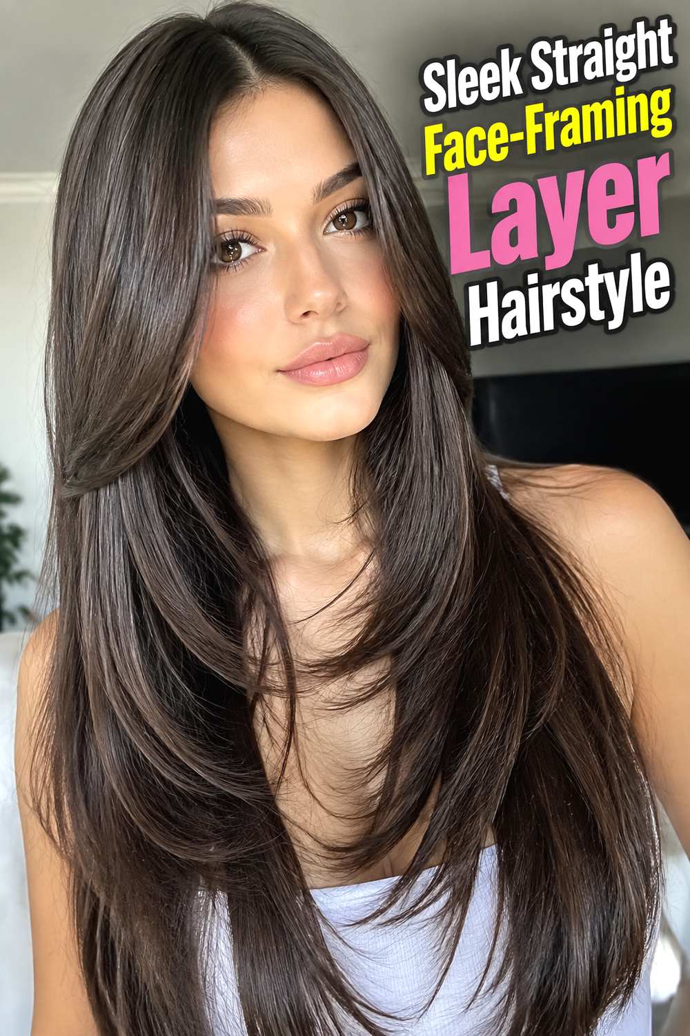Sleek Straight Face-Framing Layer Hairstyle