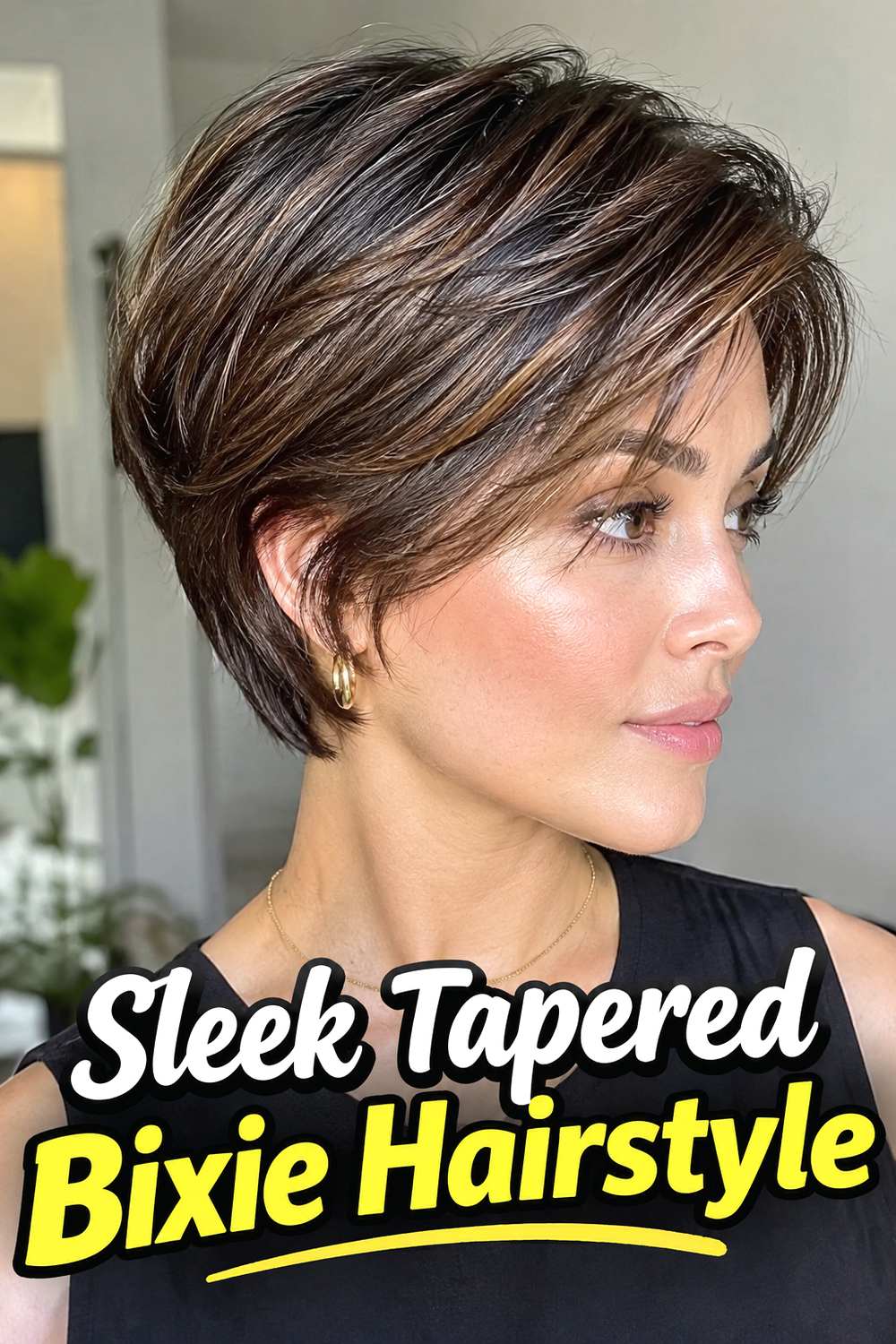 Sleek Tapered Bixie Hairstyle