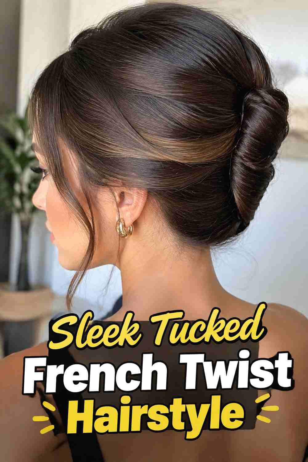3. Sleek Tucked French Twist Hairstyle