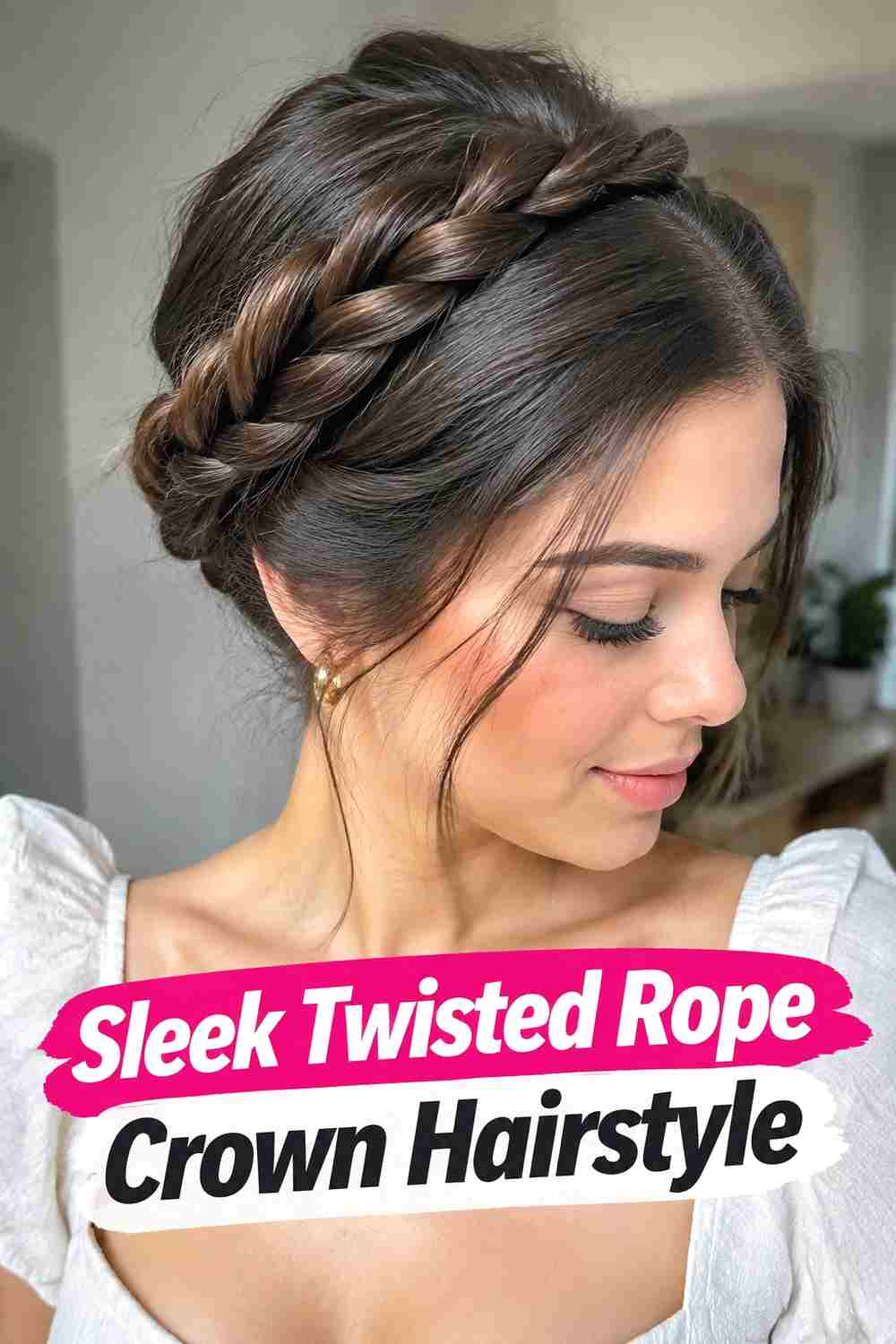 6. Sleek Twisted Rope Crown Hairstyle
