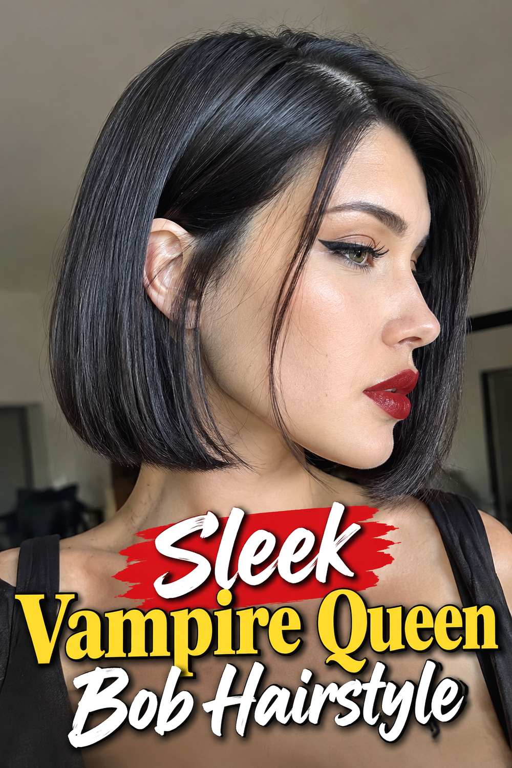 Sleek Vampire Queen Bob Hairstyle