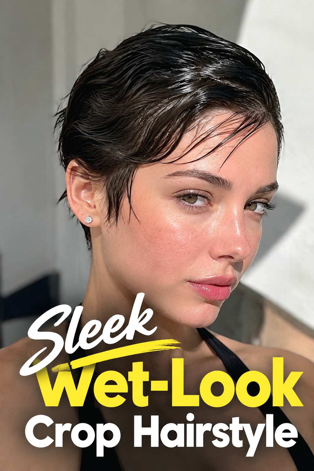 Sleek Wet-Look Crop Hairstyle